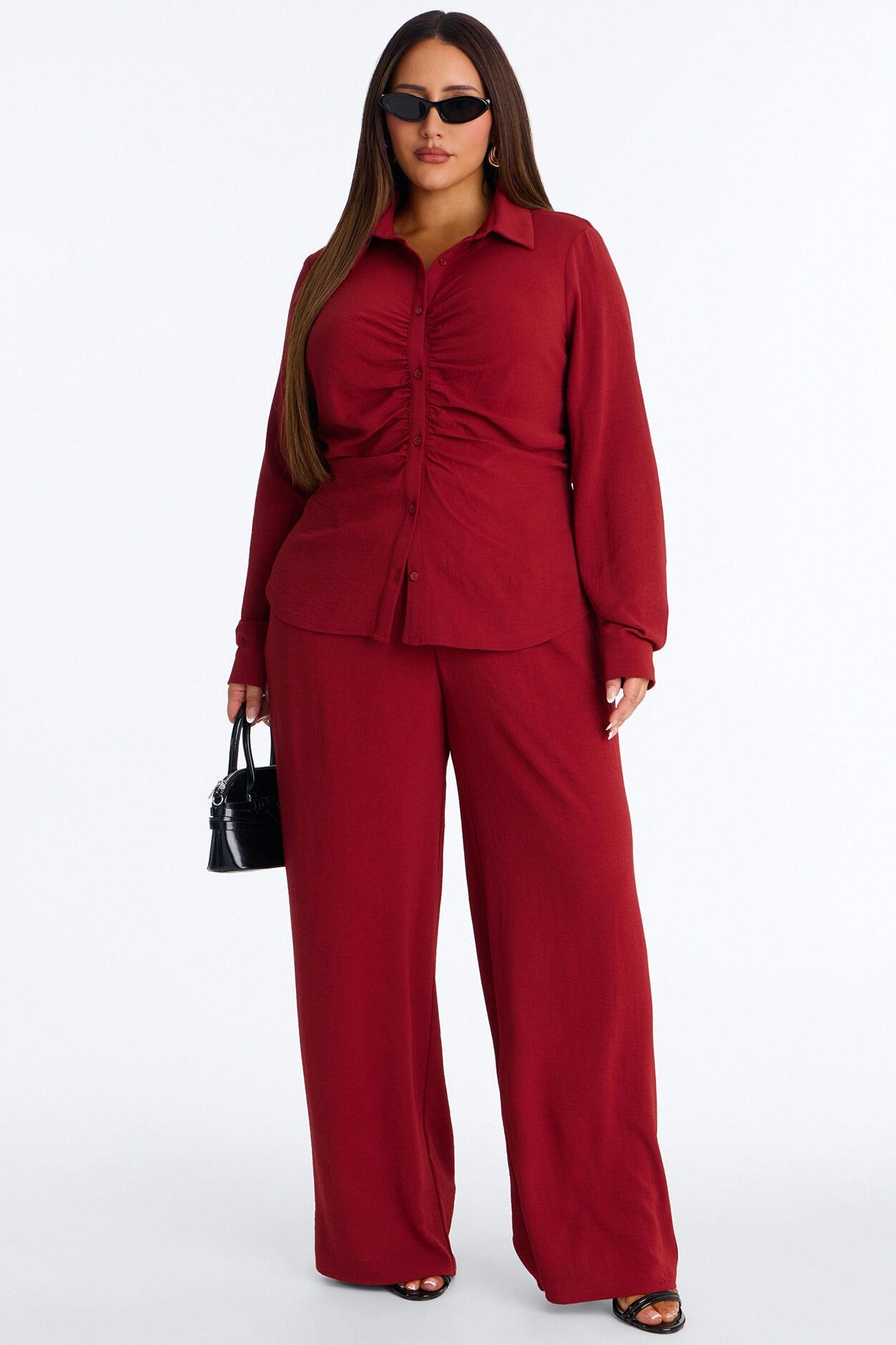 Makenzie Ruched Pant Set - Rust