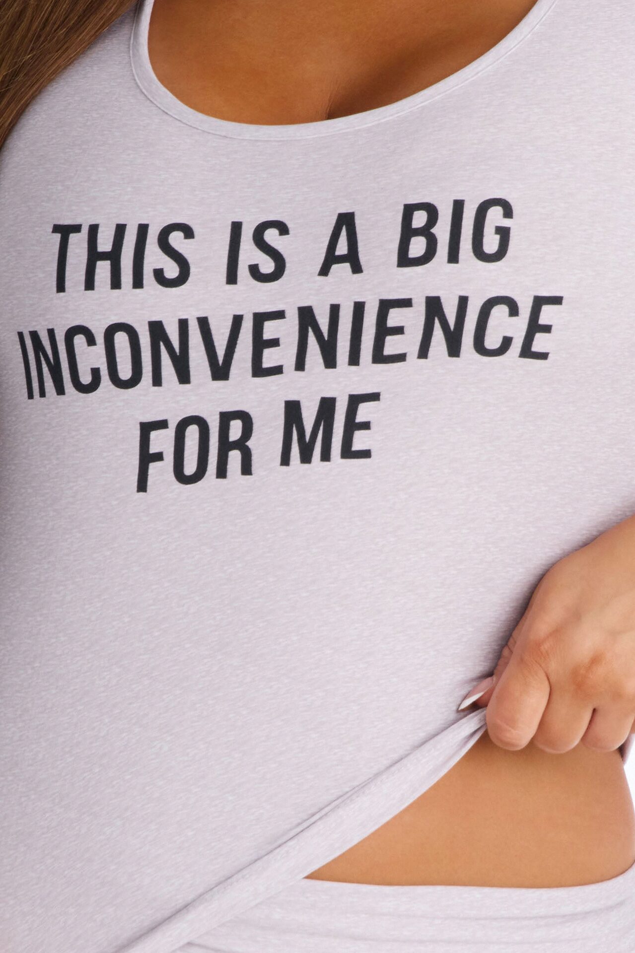 Big Inconvenience For Me PJ Short Set - Heather Grey