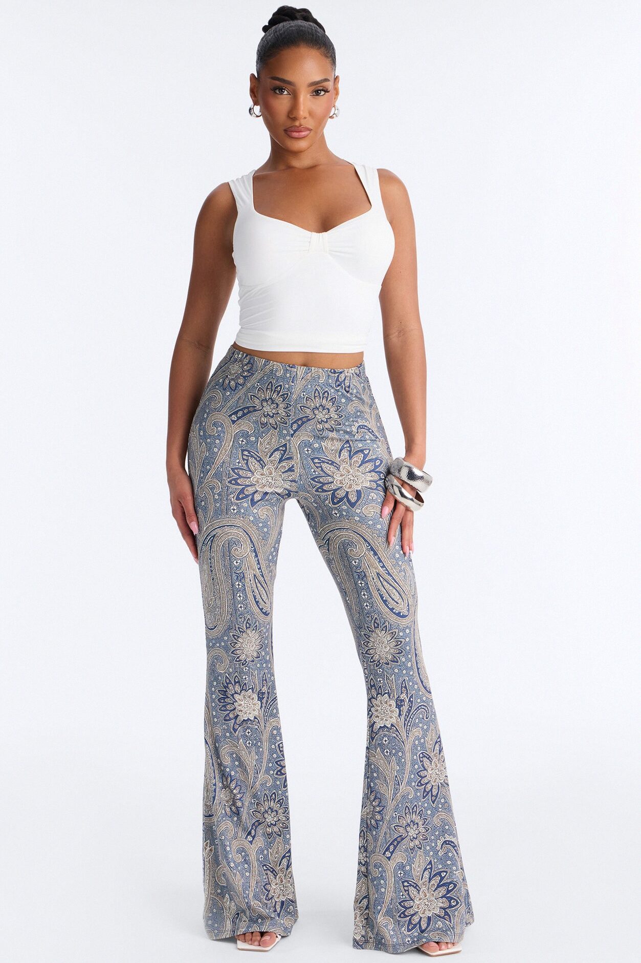 Boho Dreams Paisley Flare Pant - Blue/combo