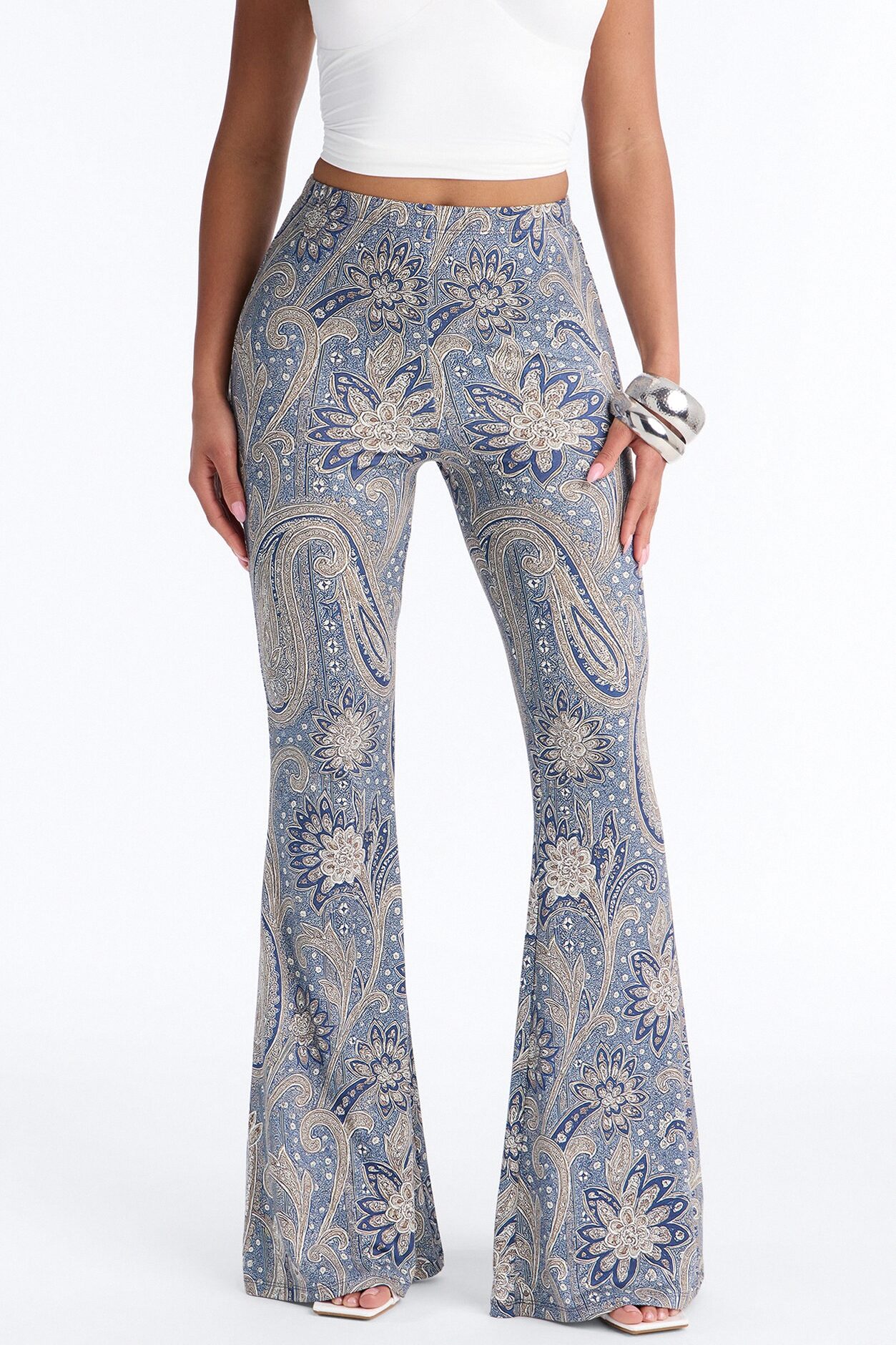 Boho Dreams Paisley Flare Pant - Blue/combo