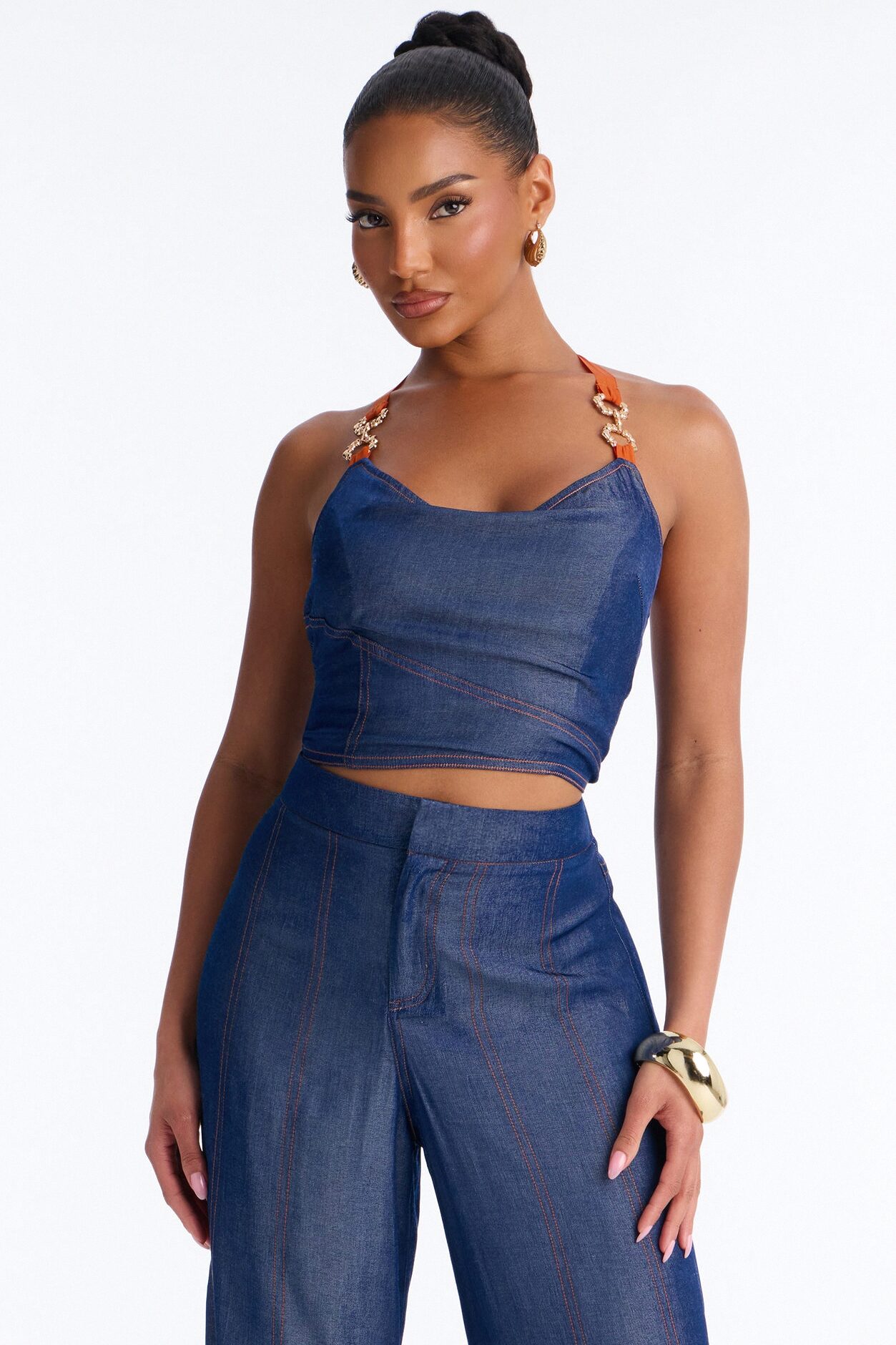 Rosemarie Halter Pant Set - Blue
