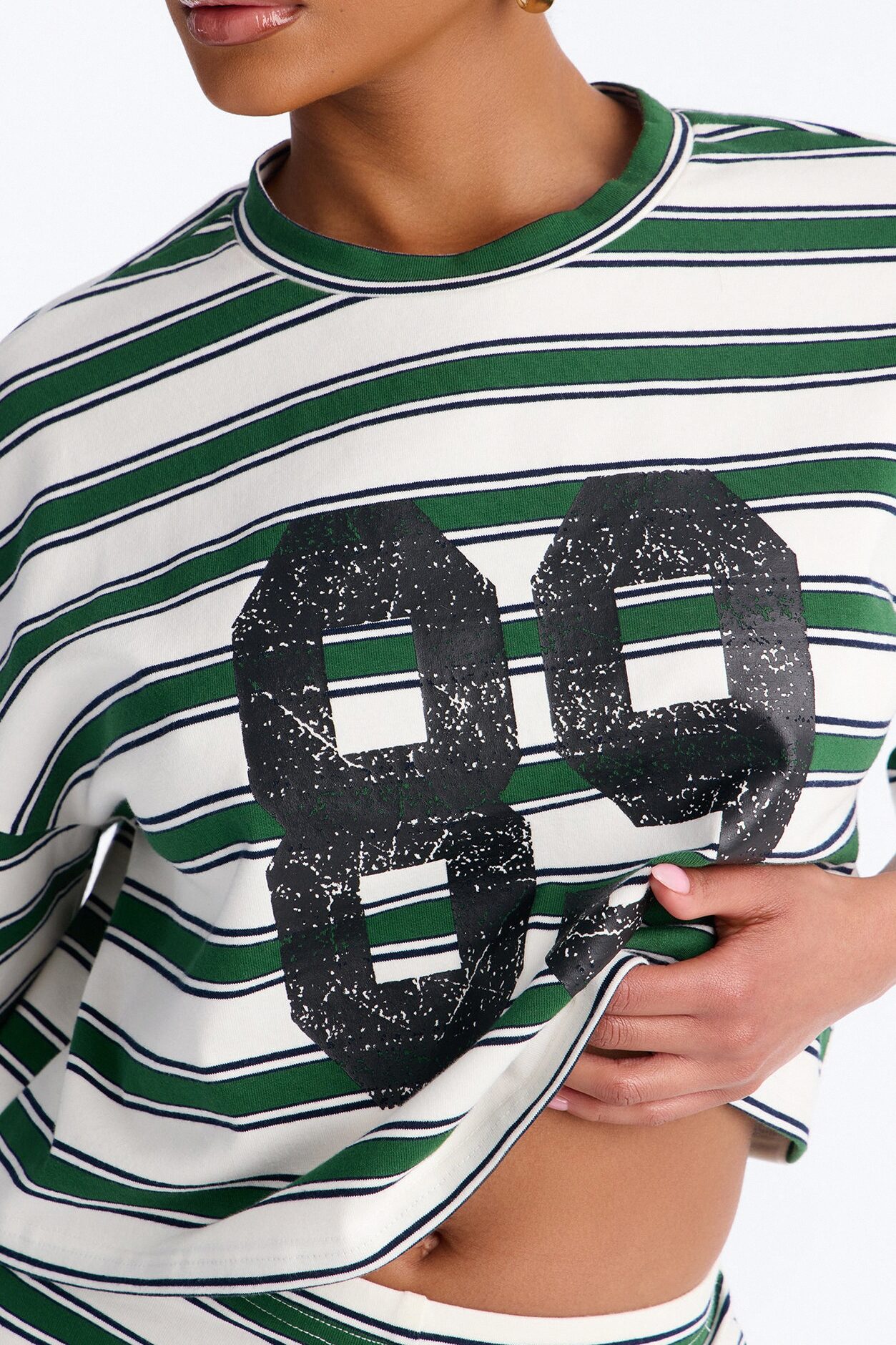 89' Vibes Striped Short Set - Green/combo