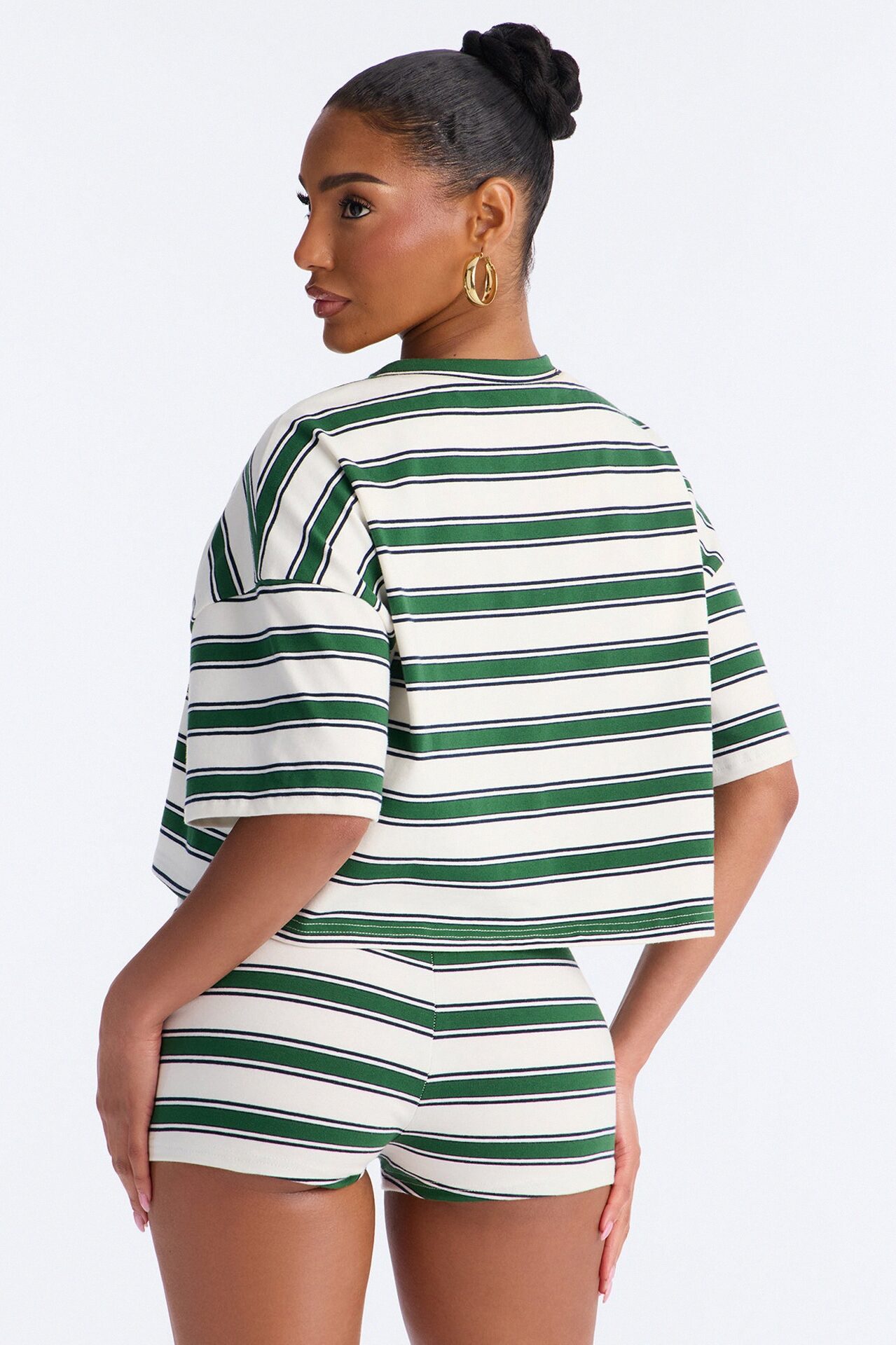 89' Vibes Striped Short Set - Green/combo