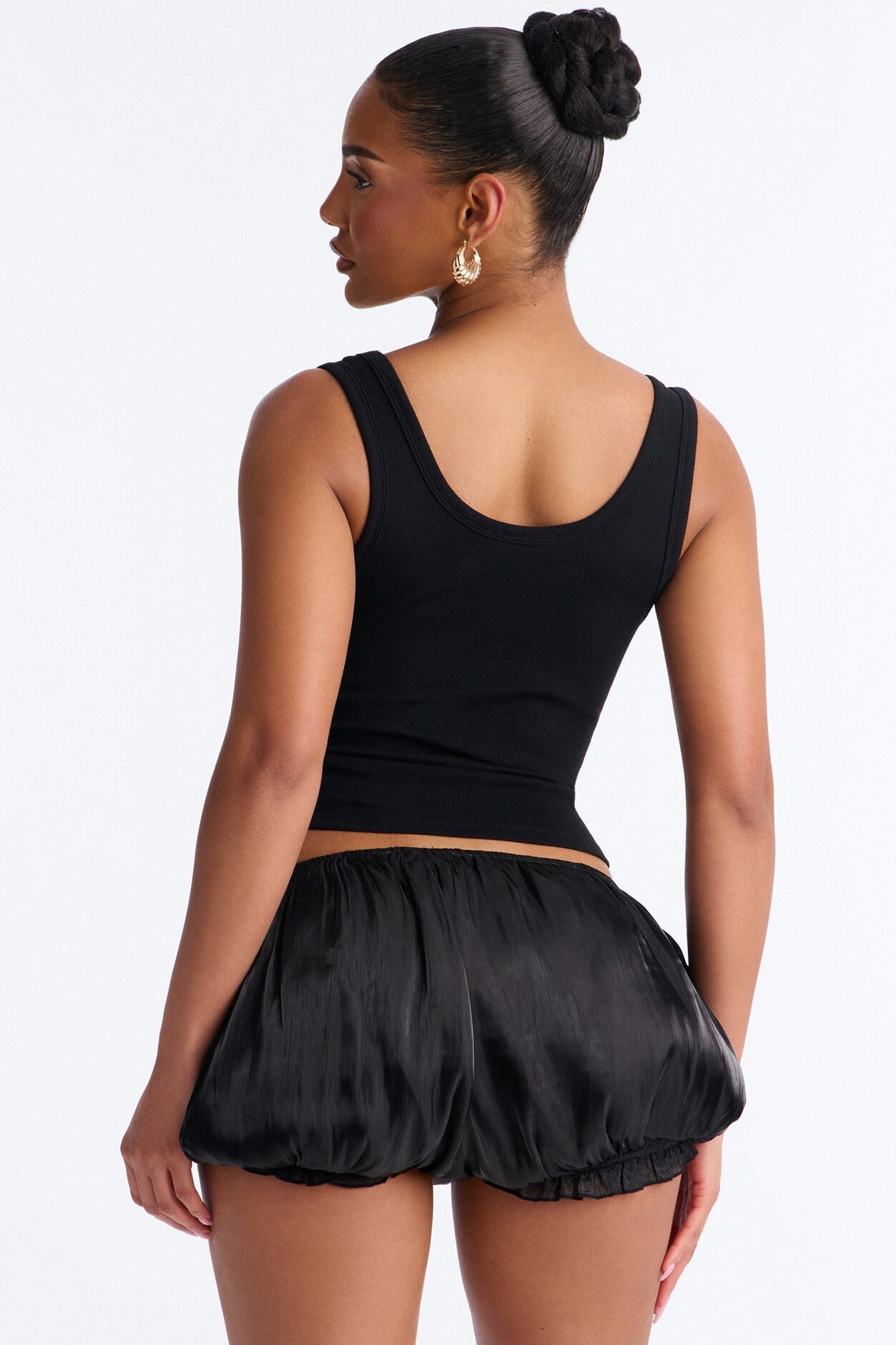 Sinner Rhinestone Flame Tank Top - Black