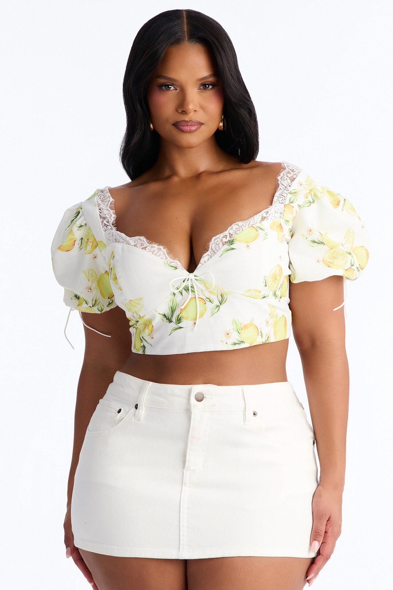 Flower Daydreams Puff Sleeve Top - White/combo