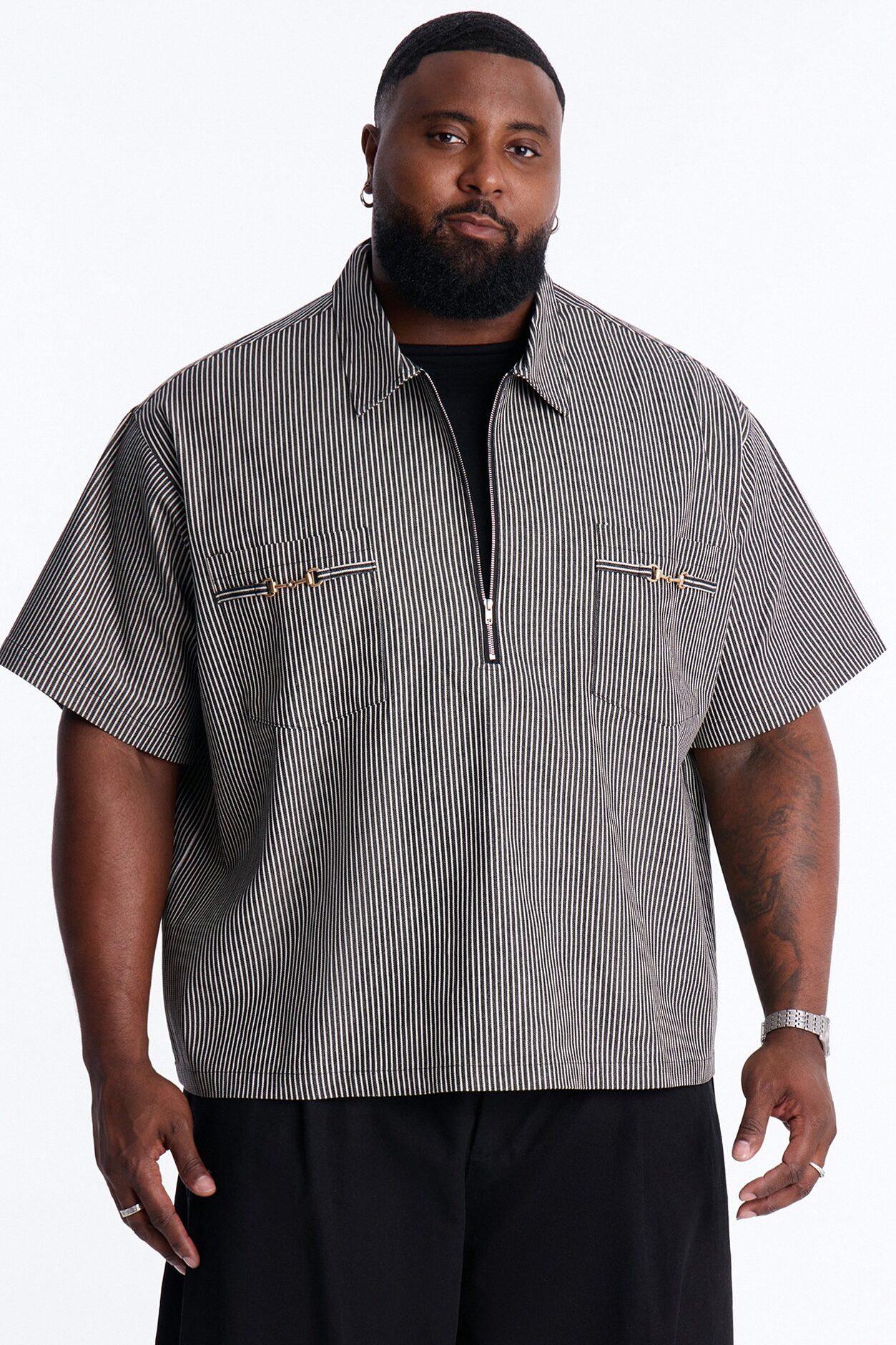 Boxy Tokyo Drift Zip Up - Black