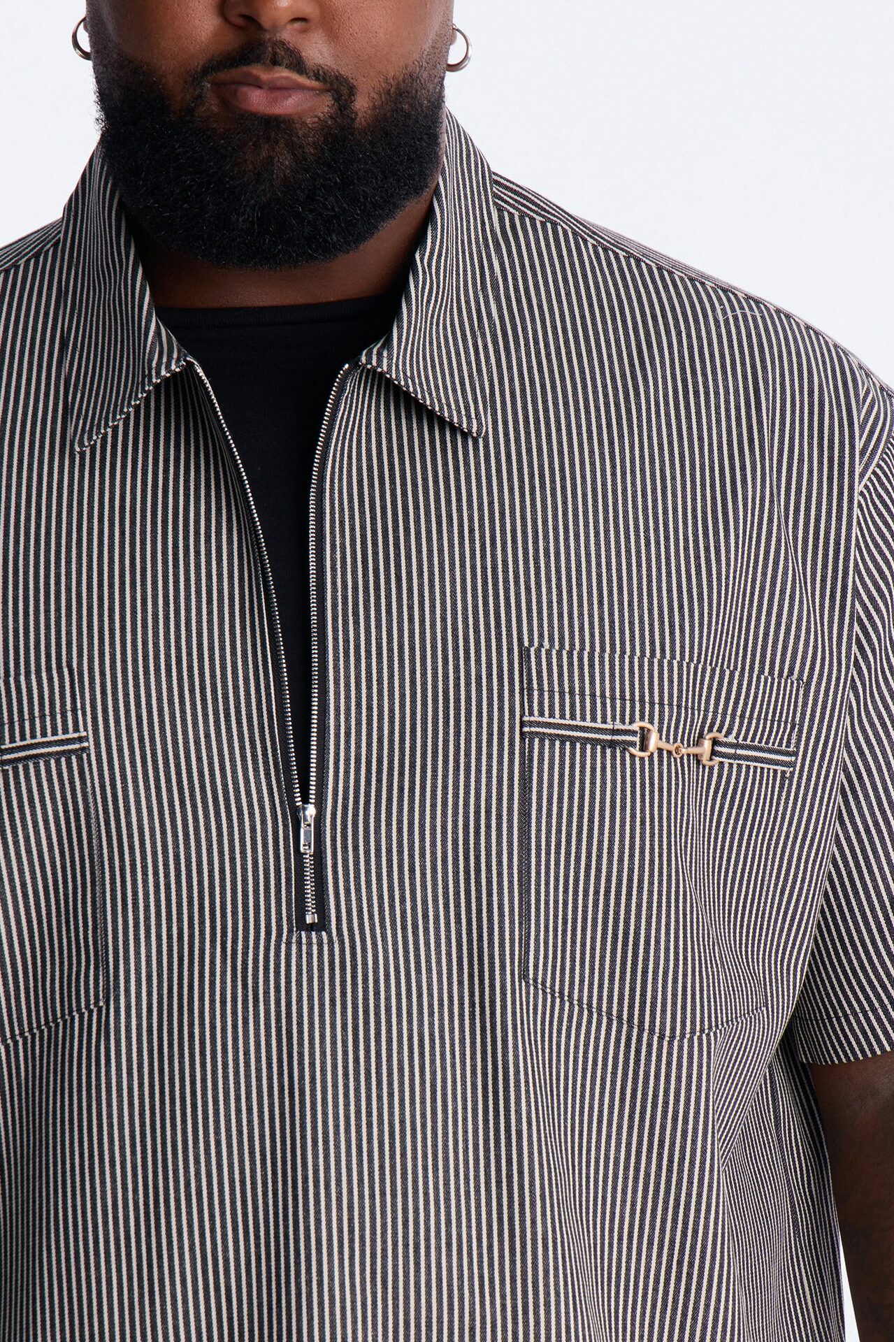 Boxy Tokyo Drift Zip Up - Black