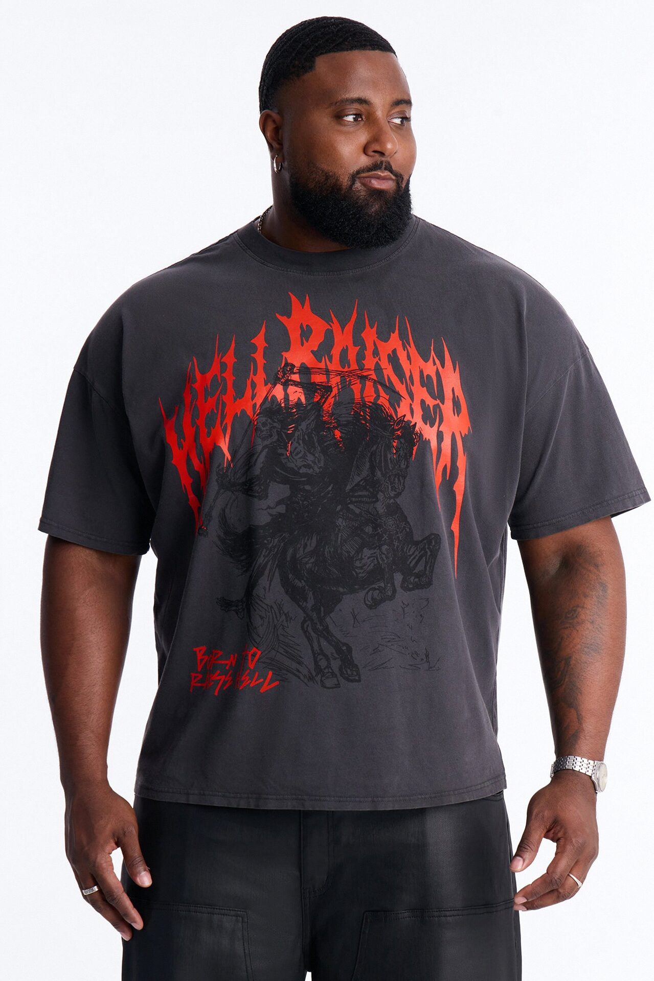 Hell Raiser Vintage Boxy Short Sleeve Tee - Black Wash