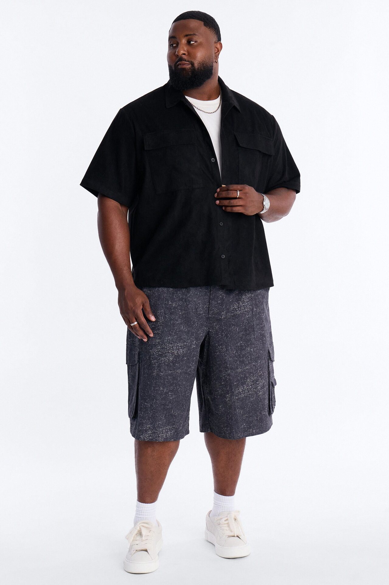 Baggy Mental State Cargo Short - Charcoal