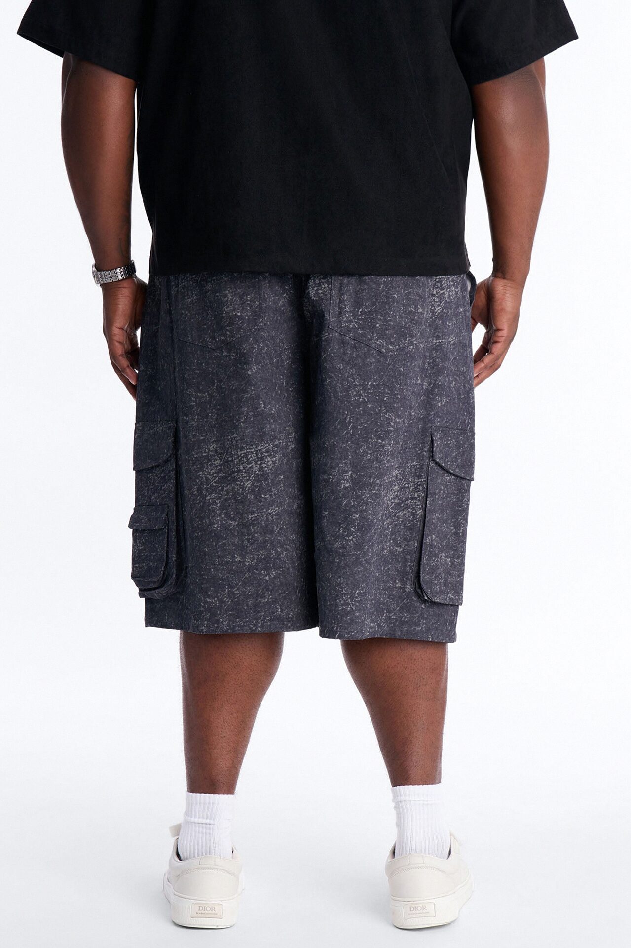 Baggy Mental State Cargo Short - Charcoal