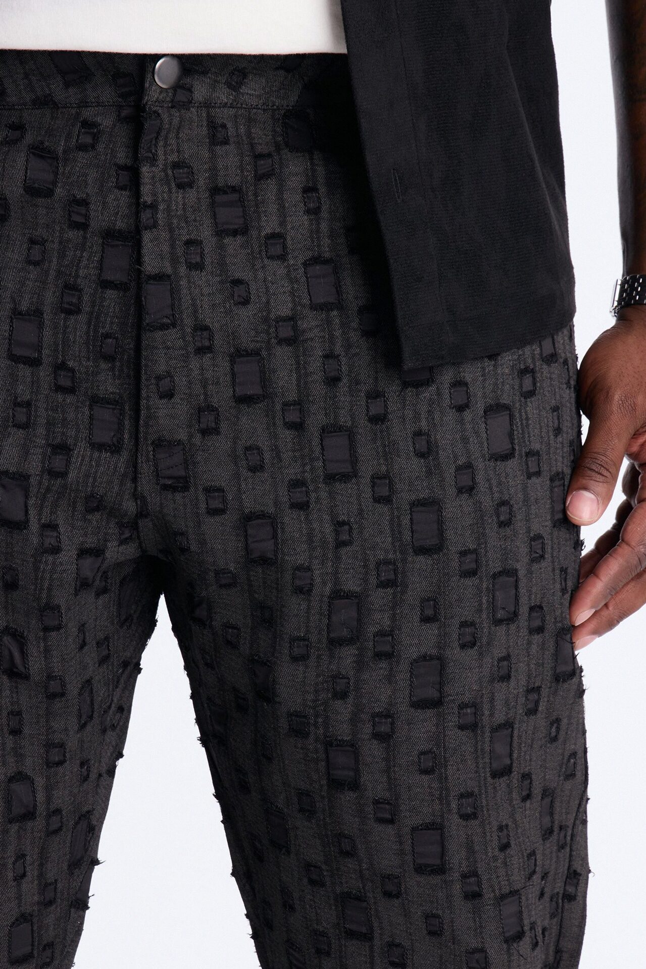 Stacked Slim Flare Distant Reality Distressed Pant - Charcoal