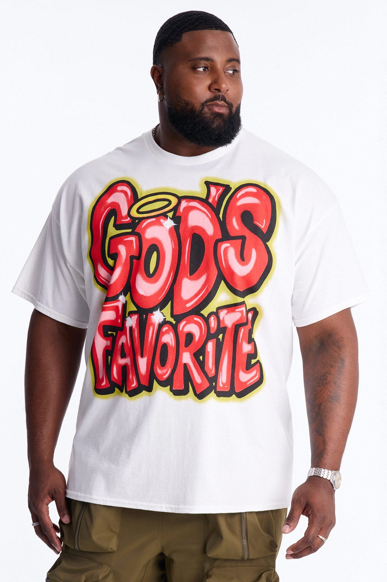 God's Favorite Oversized Short Sleeve Tee - White