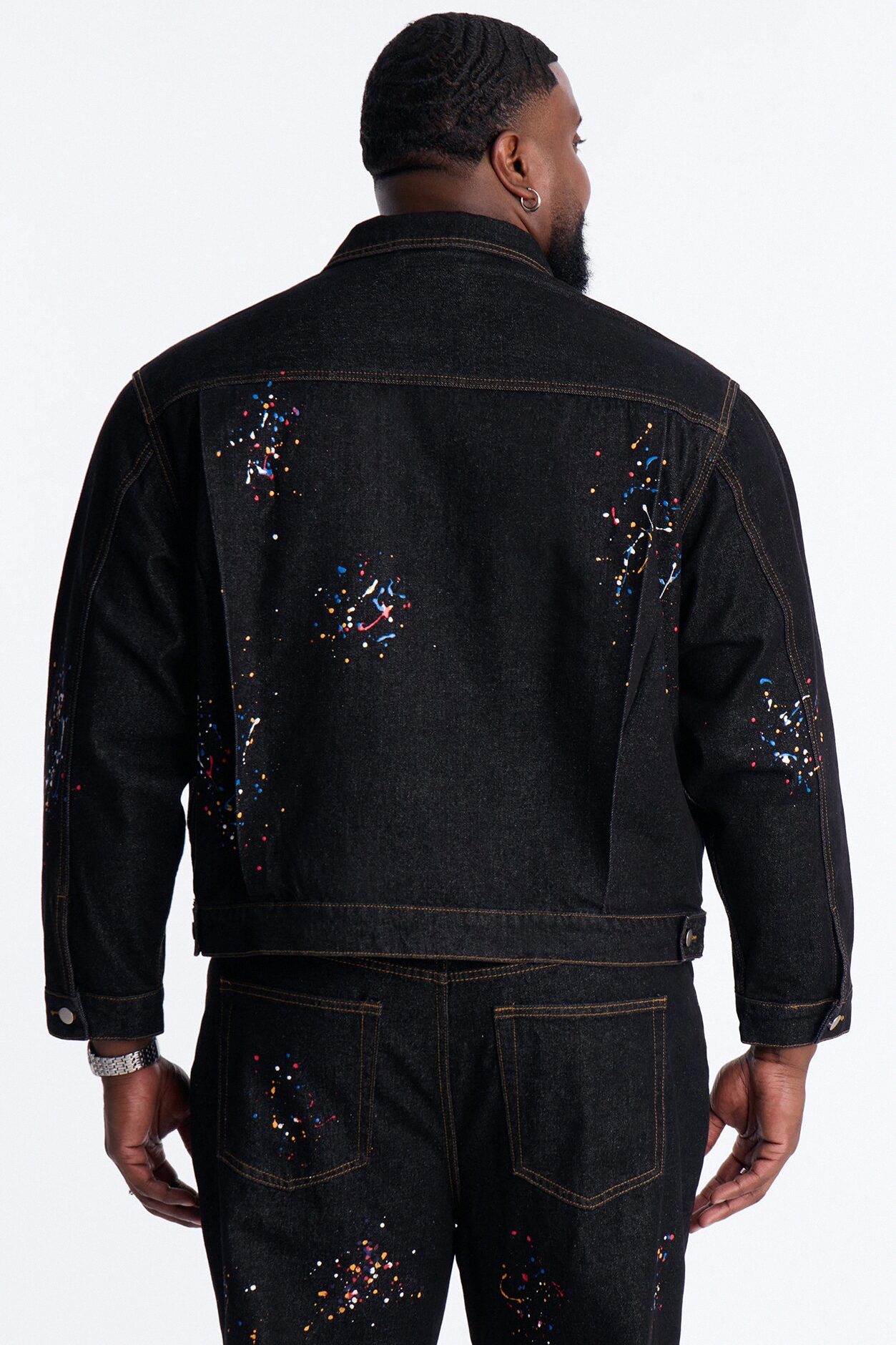 Studio Paint Denim Trucker Jacket - Dark Wash