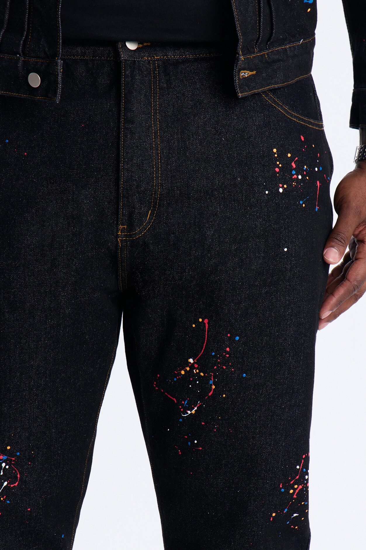 Slim Studio Paint Jeans - Dark Wash