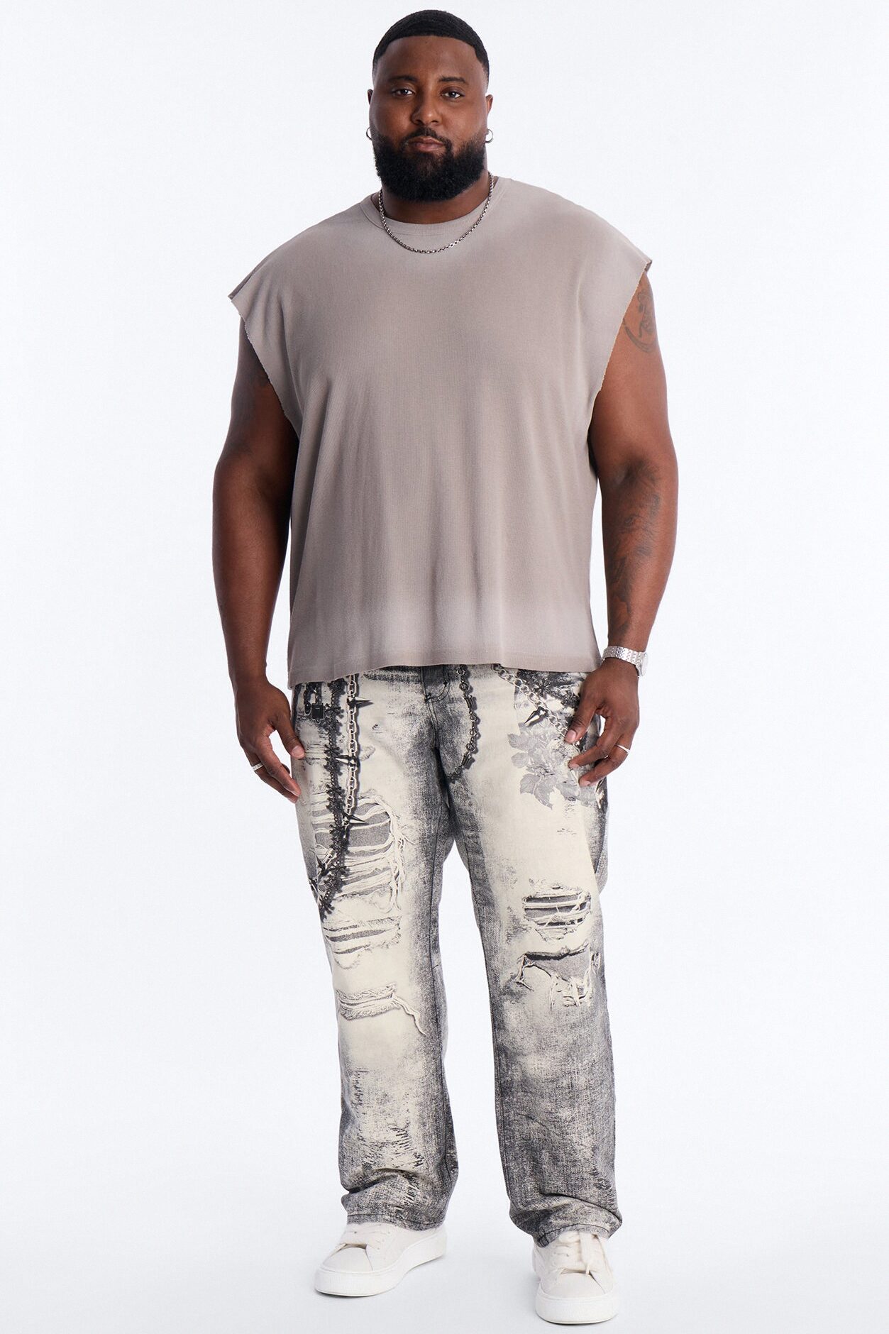 Relaxed Washed Muscle Tank - Stone