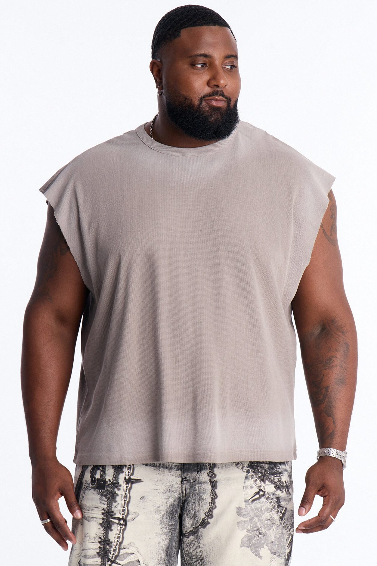 Relaxed Washed Muscle Tank - Stone
