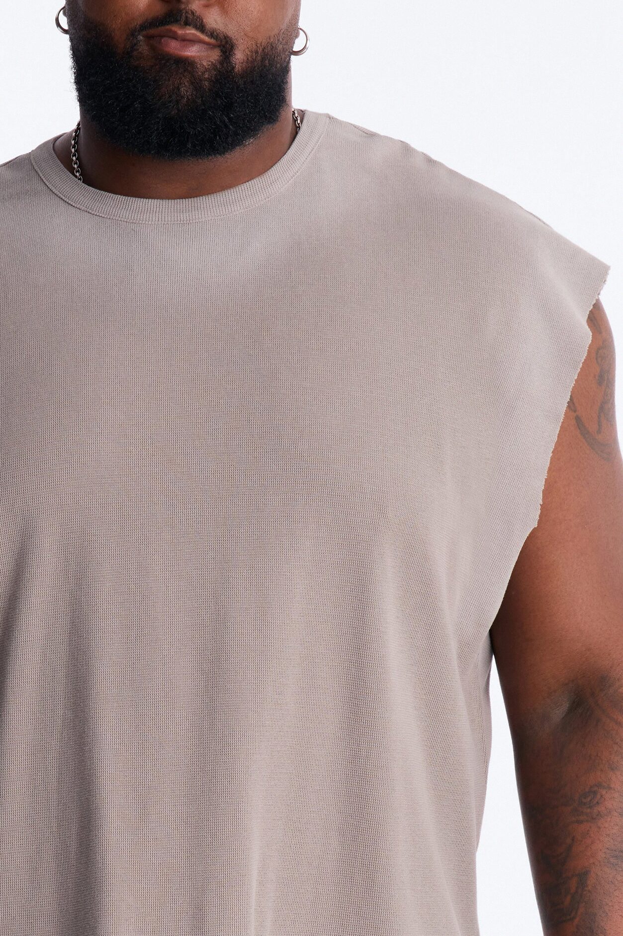 Relaxed Washed Muscle Tank - Stone