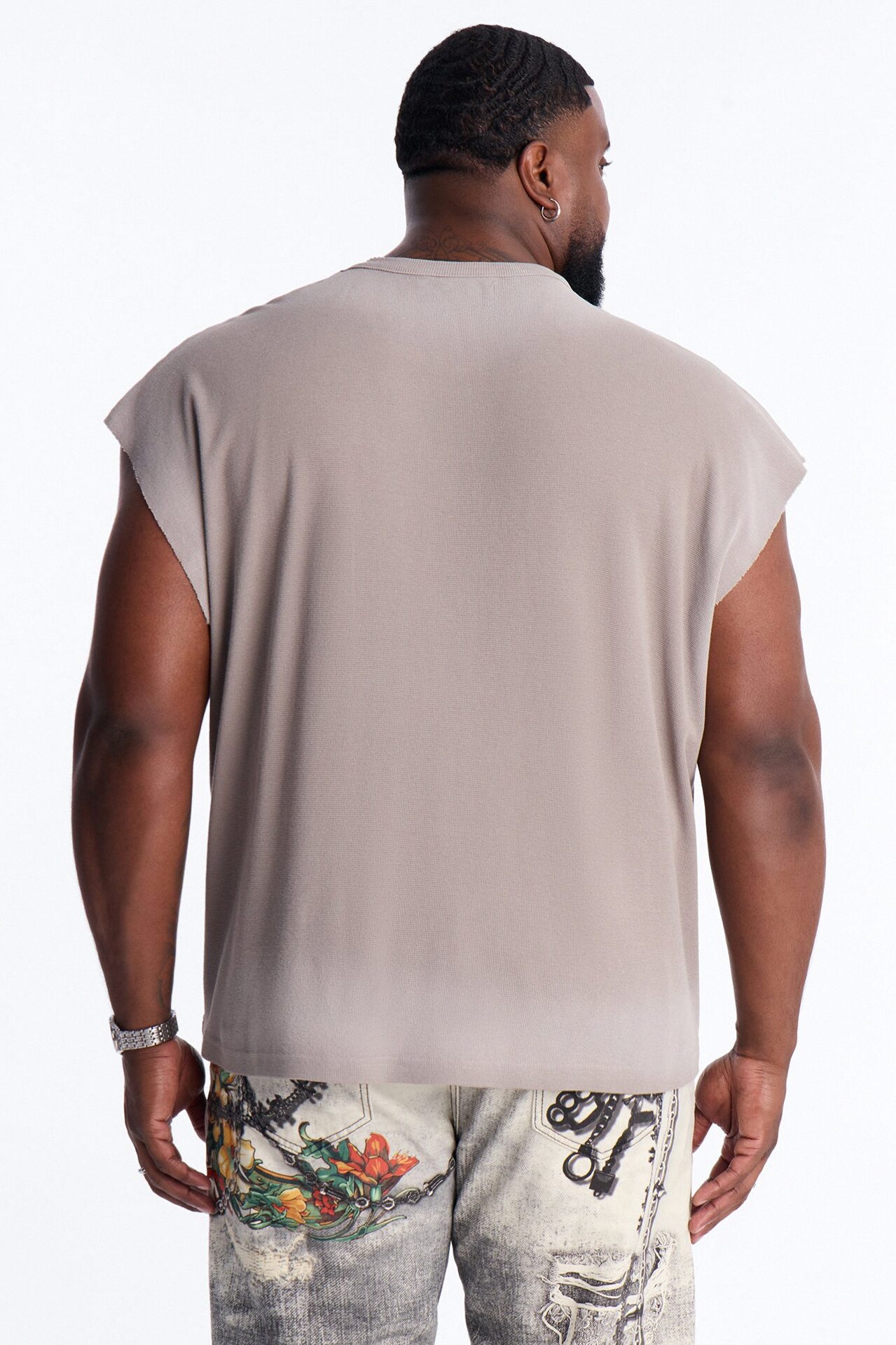 Relaxed Washed Muscle Tank - Stone
