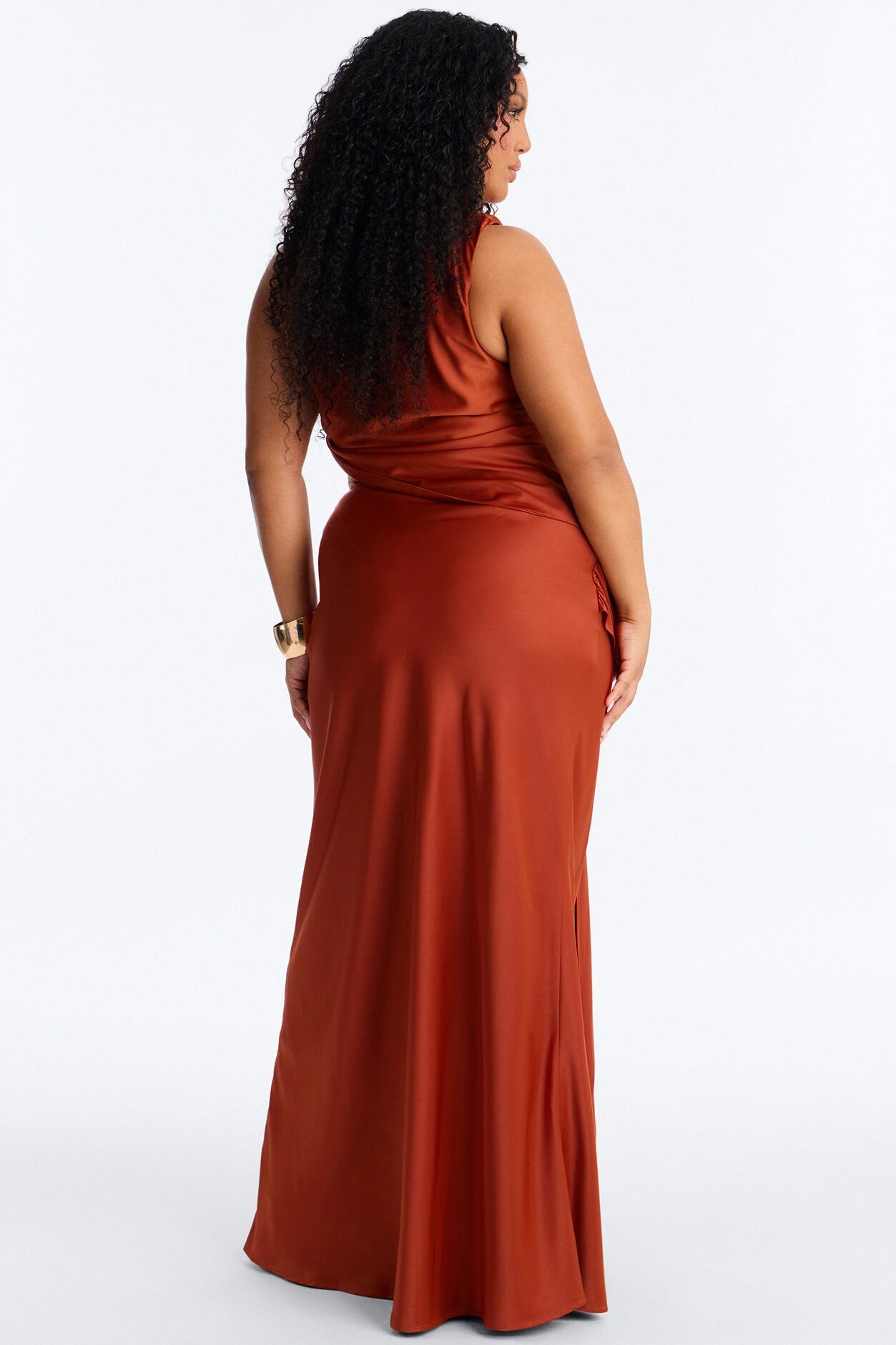Siena Maxi Skirt Satin Set - Rust
