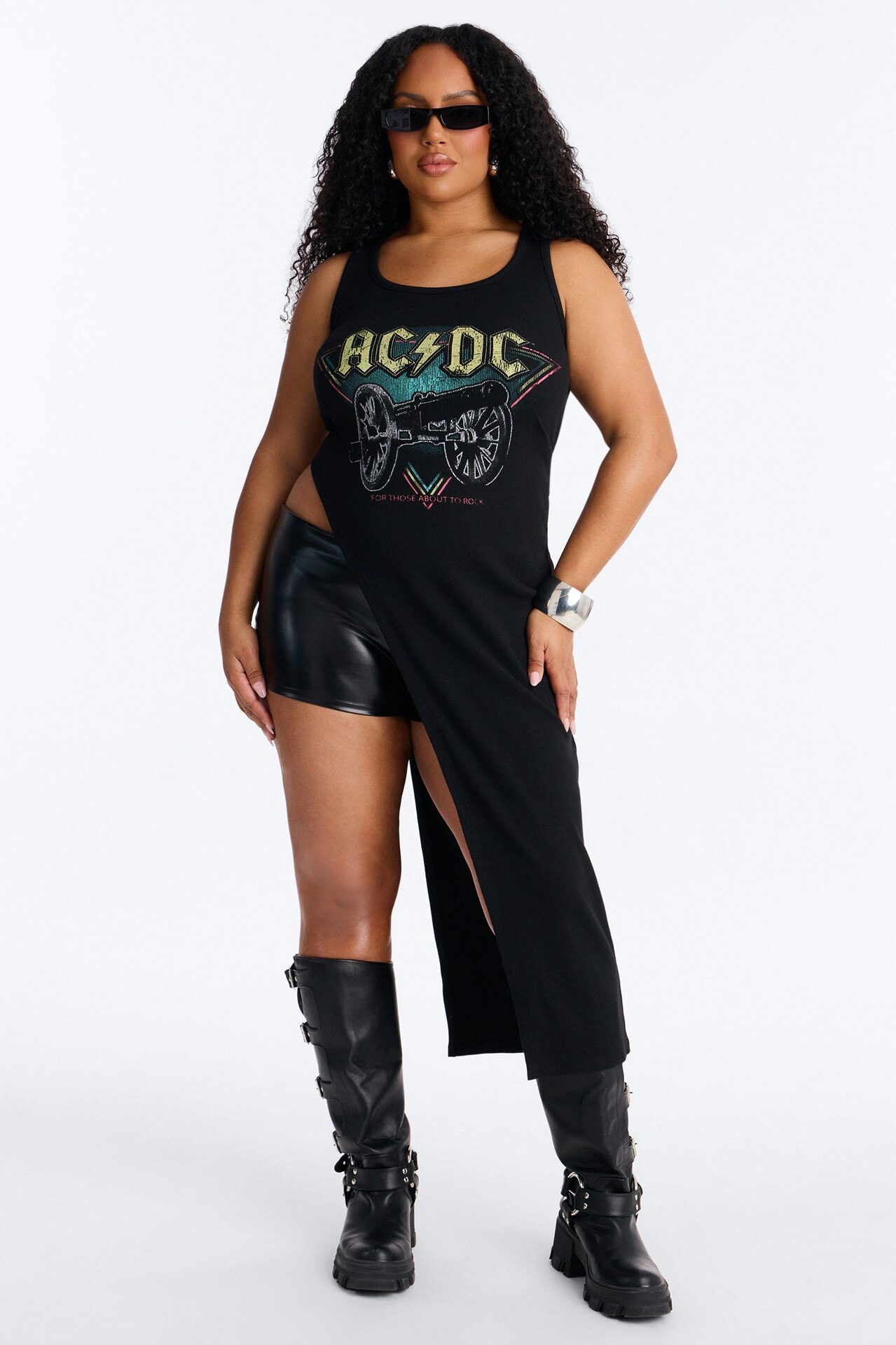 ACDC Long Asymmetrical Tank - Black