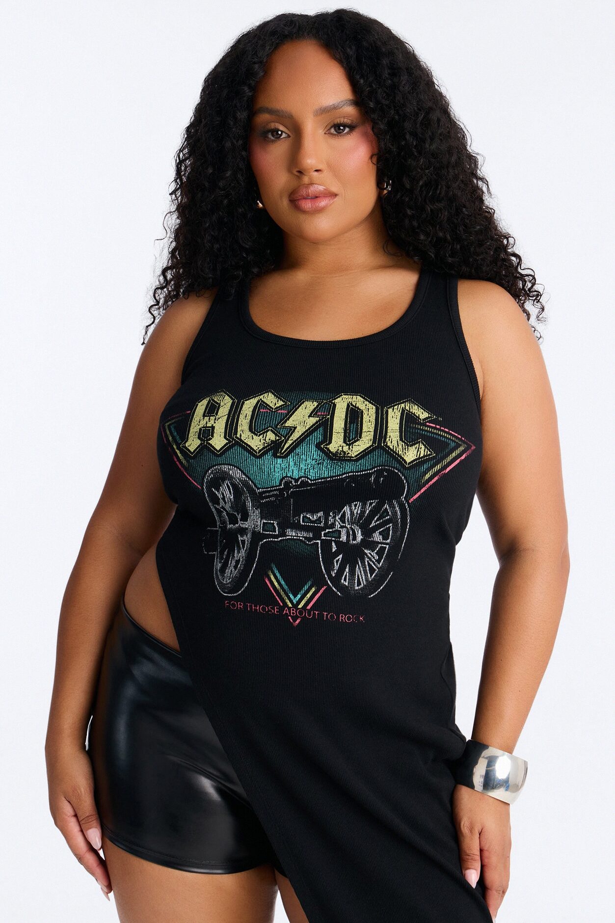 ACDC Long Asymmetrical Tank - Black