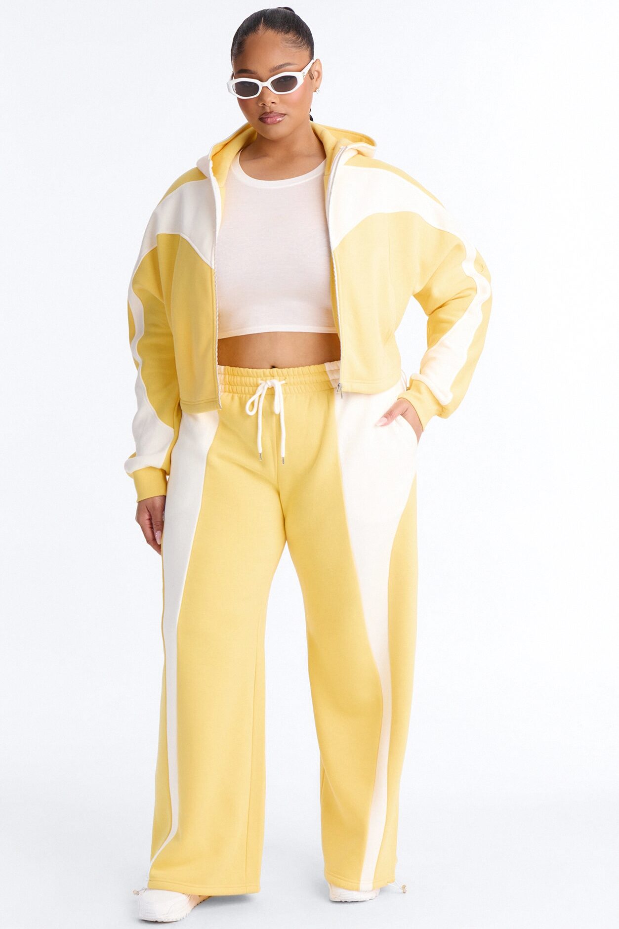 Comfort Coded Fleece Zip Up Hoodie - Yellow