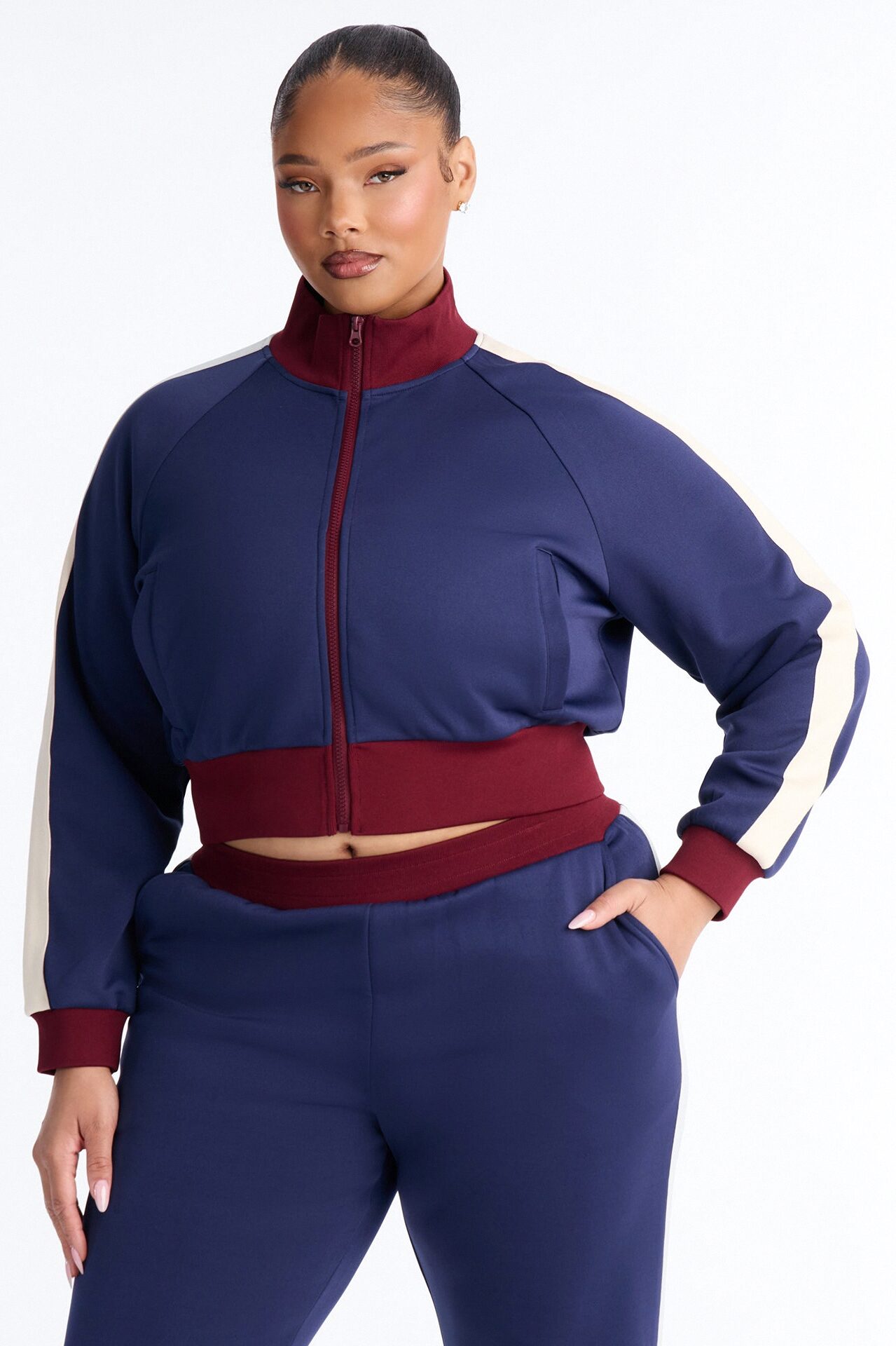 Power Trip Scuba Funnel Neck Jacket - Navy/combo