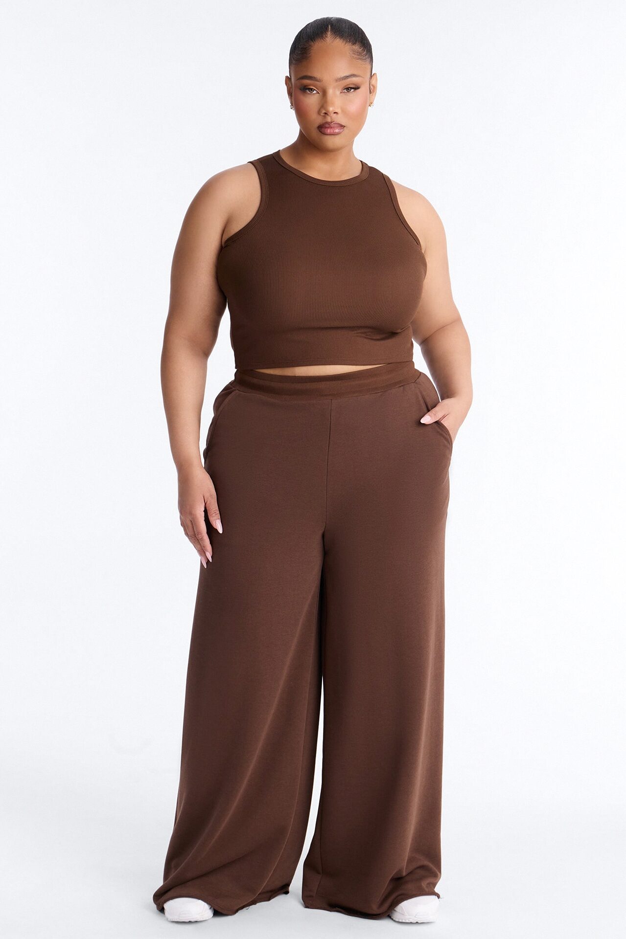 Valencia French Terry Pant Set - Brown