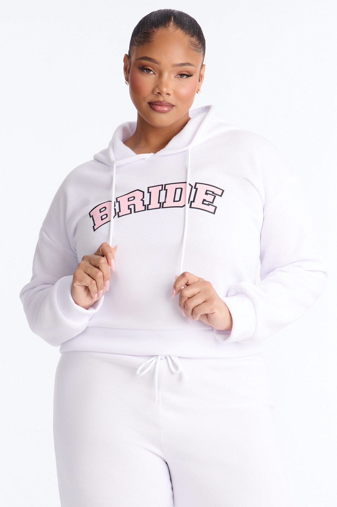 Bride Hoodie & Pant Set - White/Pink