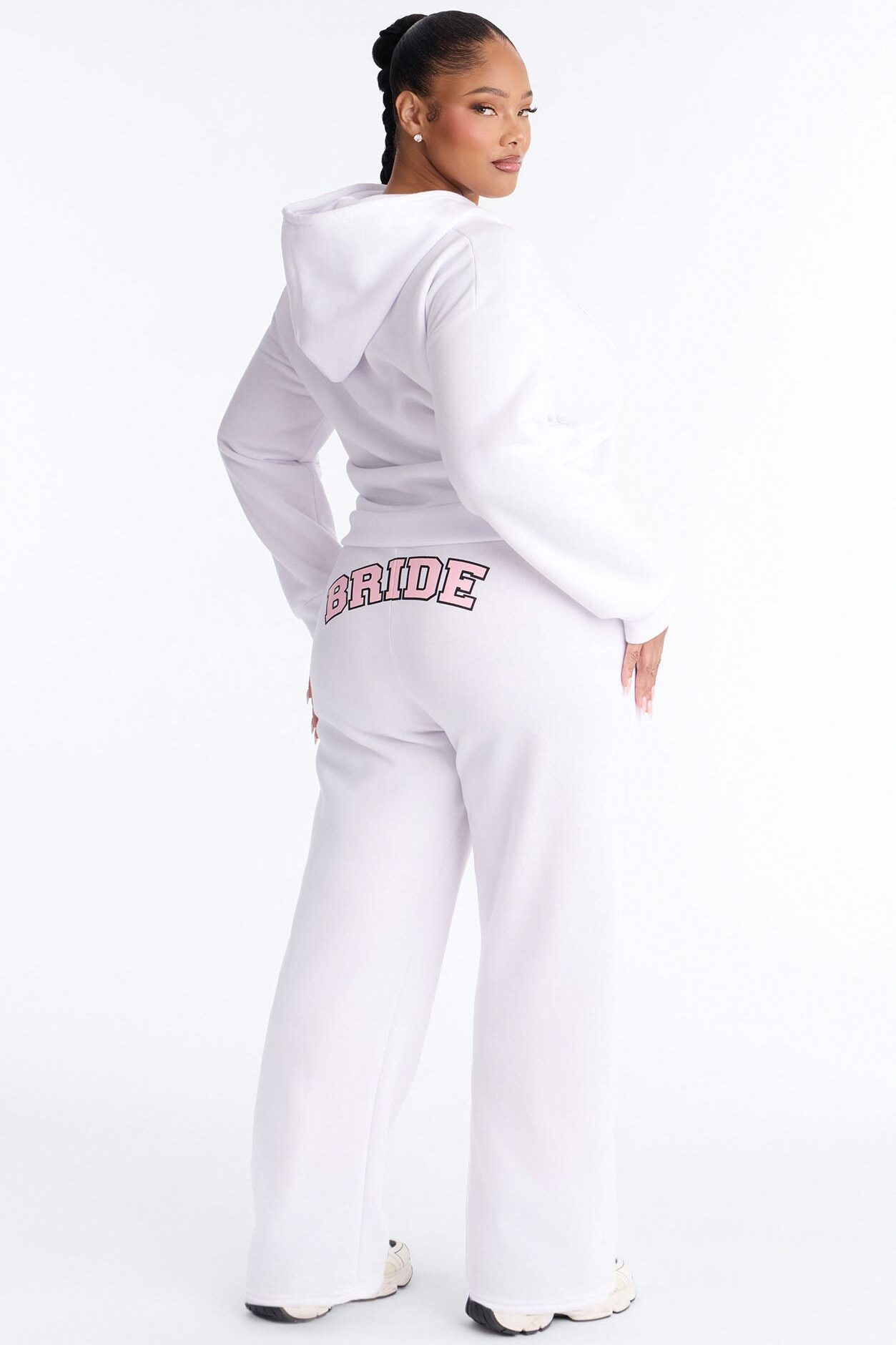 Bride Hoodie & Pant Set - White/Pink