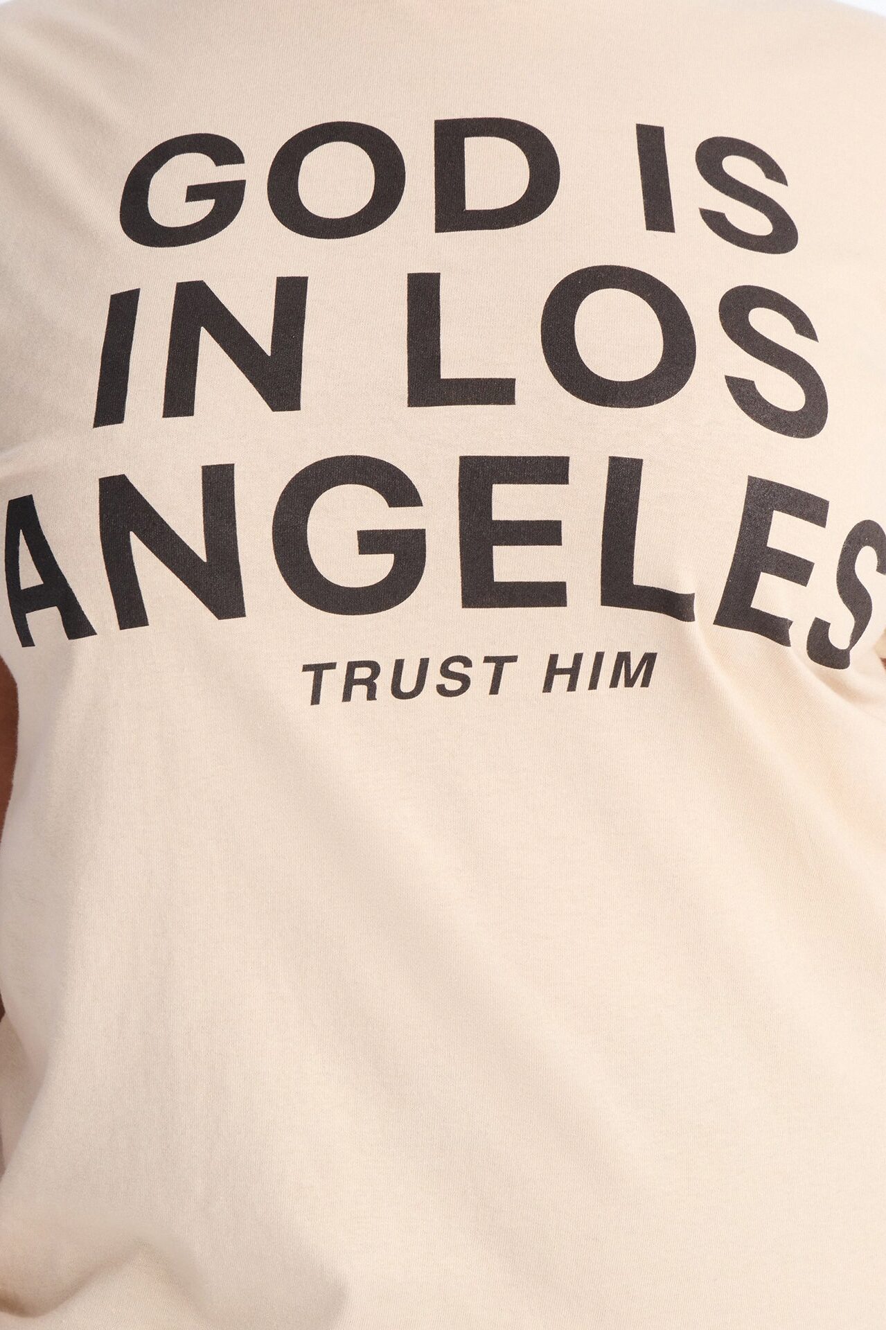 God Is In Los Angeles Oversized Tee - Sand