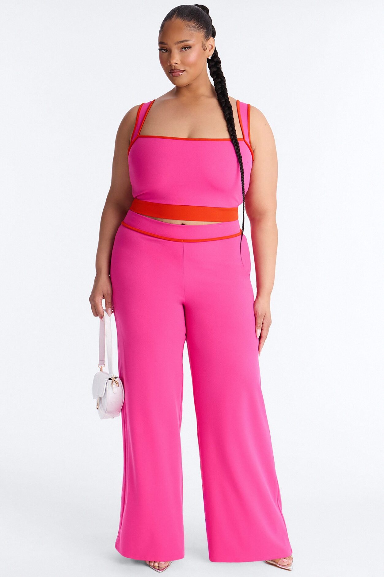 On Lock Wide Leg Pant Set - Fuchsia