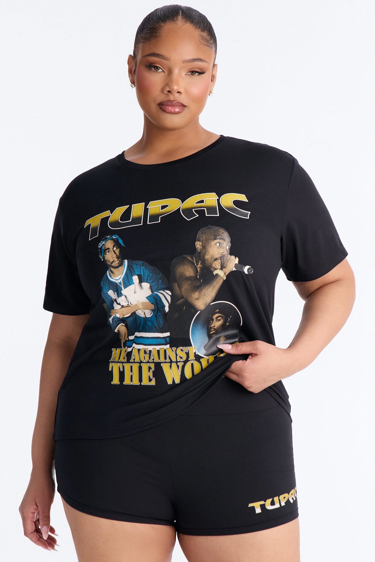 Tupac Me Against The World PJ Short Set - Black/combo