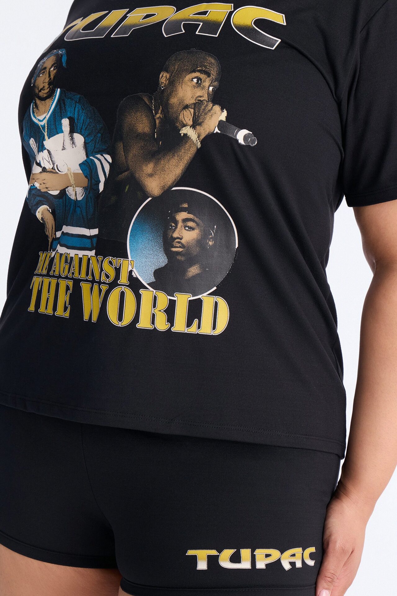 Tupac Me Against The World PJ Short Set - Black/combo