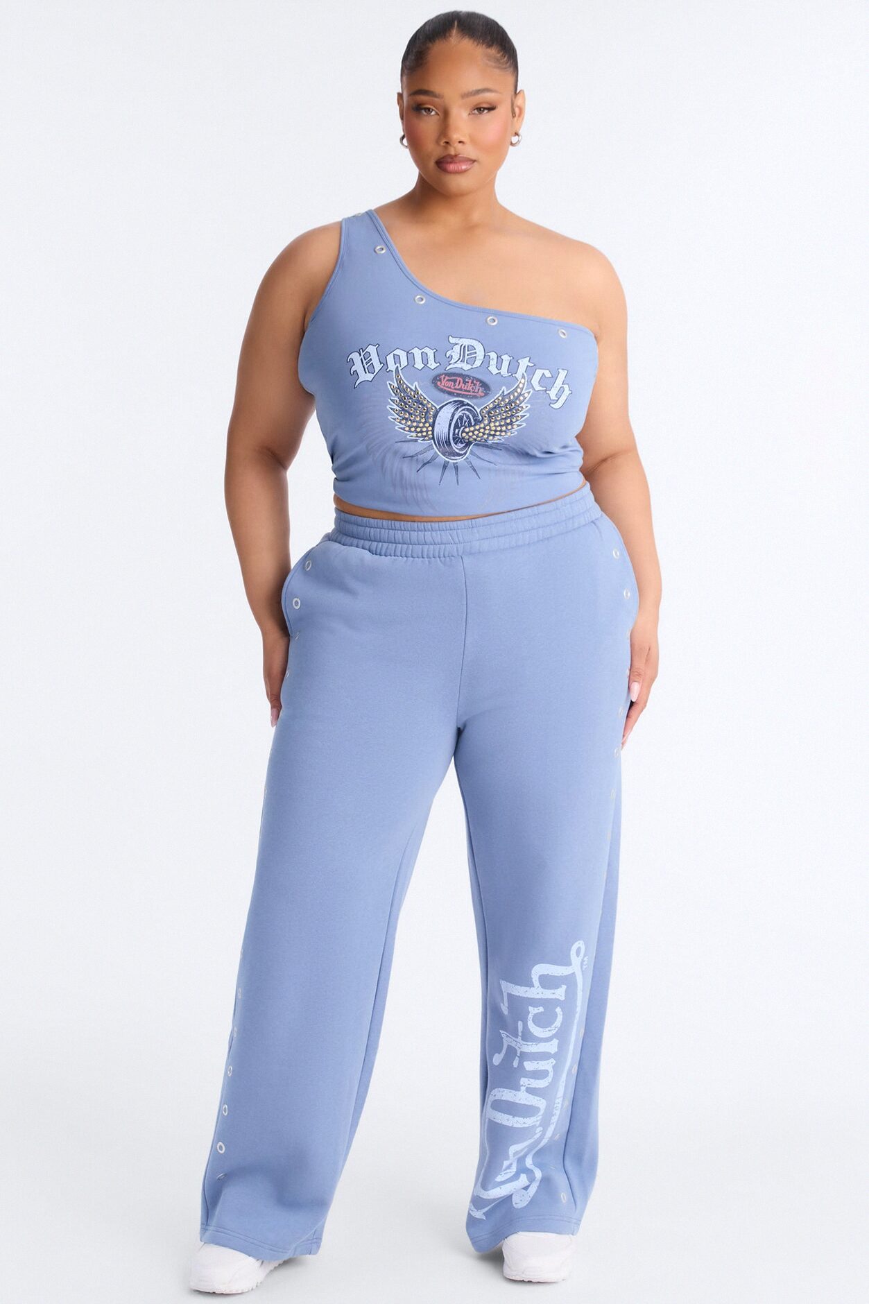 Von Dutch Rocker Grommet Pant - Light Blue