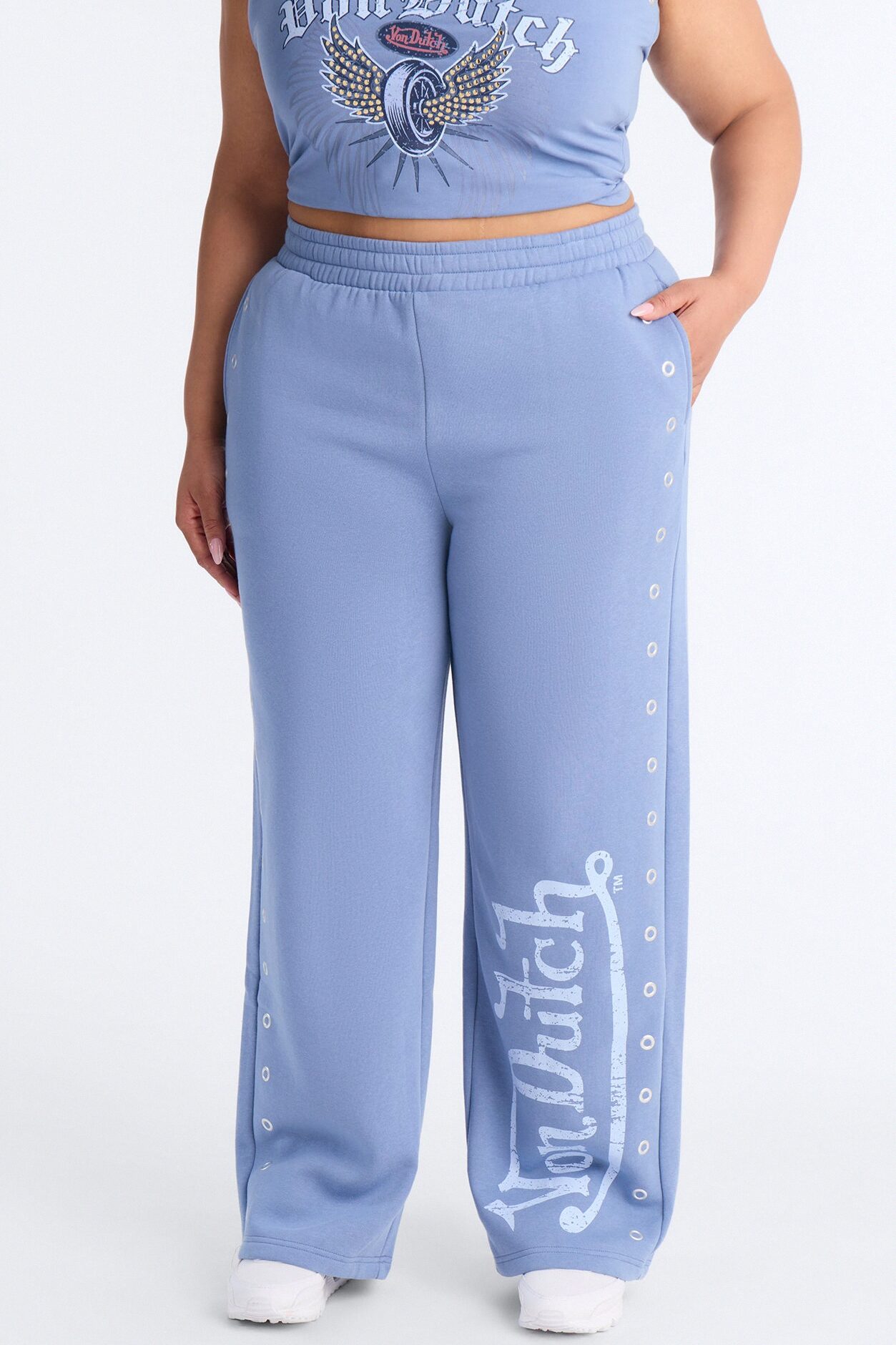 Von Dutch Rocker Grommet Pant - Light Blue