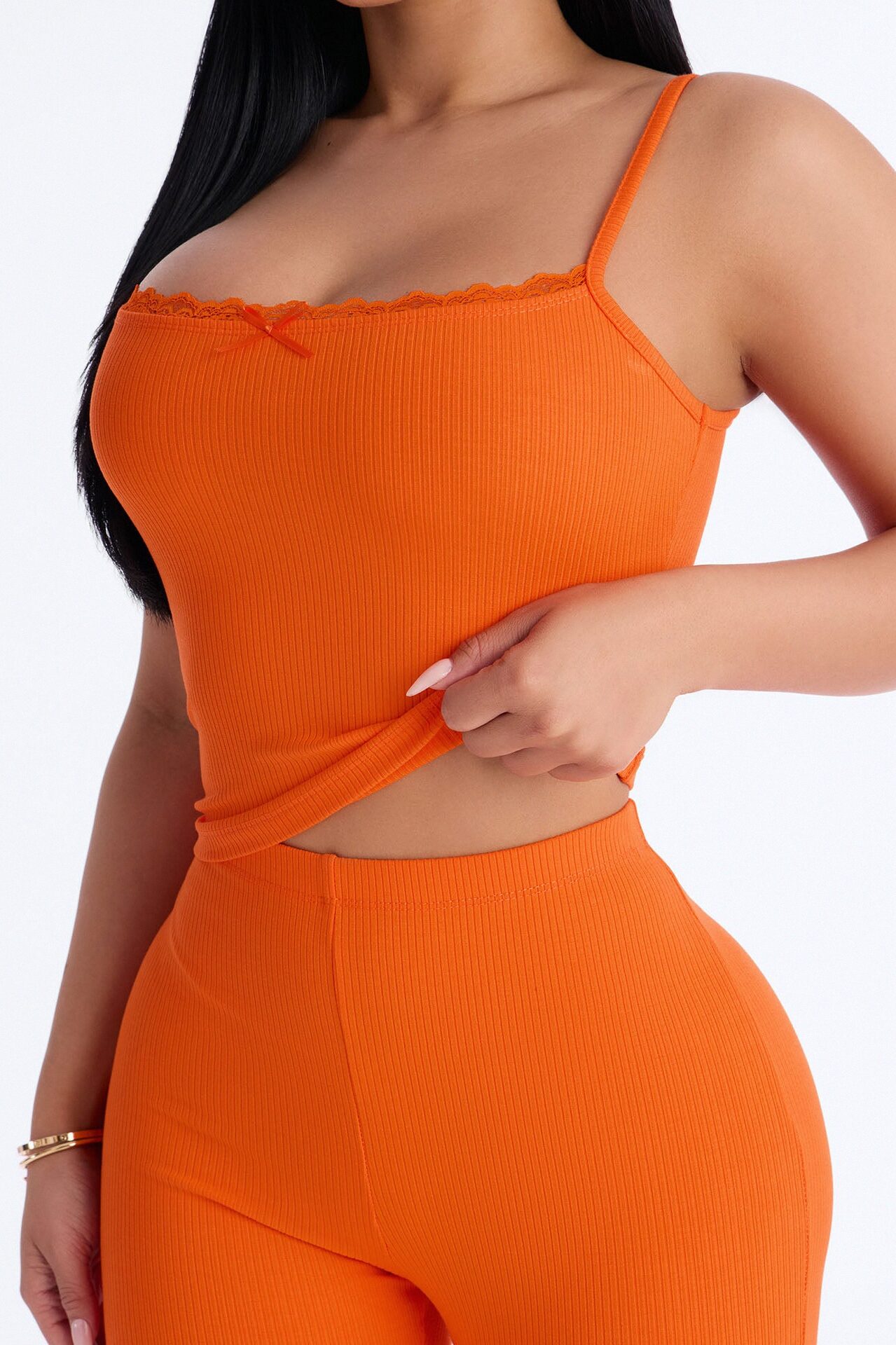 Stirling Snatched Capri Pant Set - Orange
