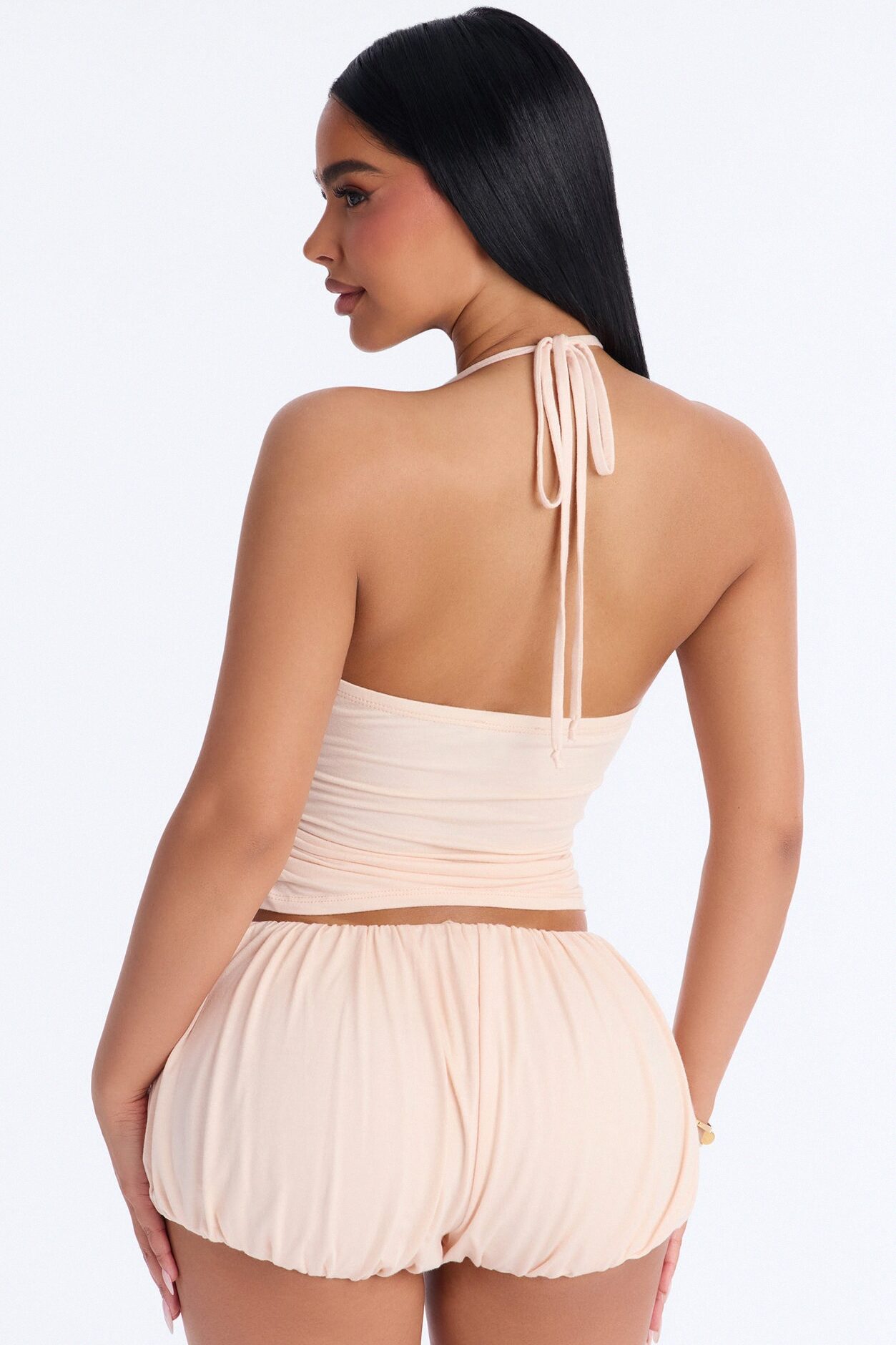 Kellie Halter Bubble Short Set - Blush