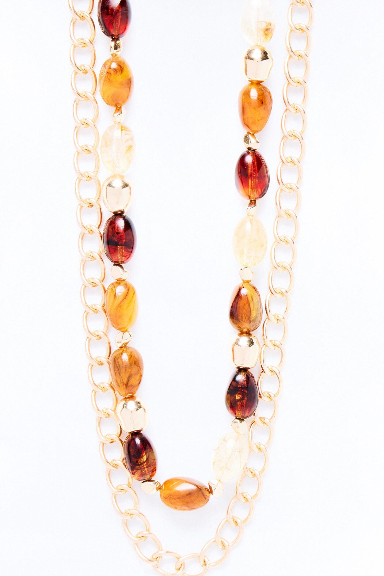 Sunshine Light Layered Neckalce - Gold/Brown