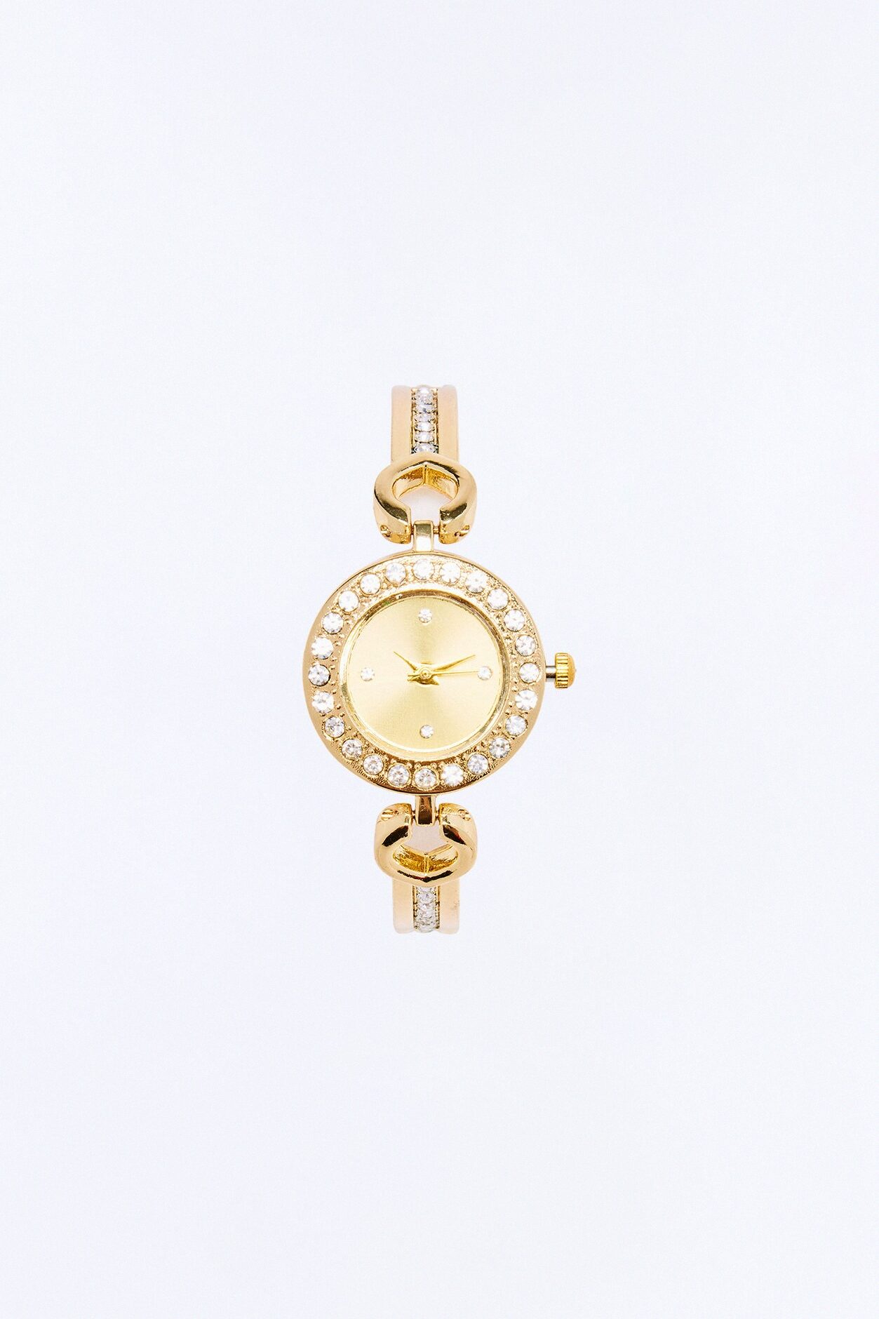 Don't Waste My Time Rhinestone Watch - Gold