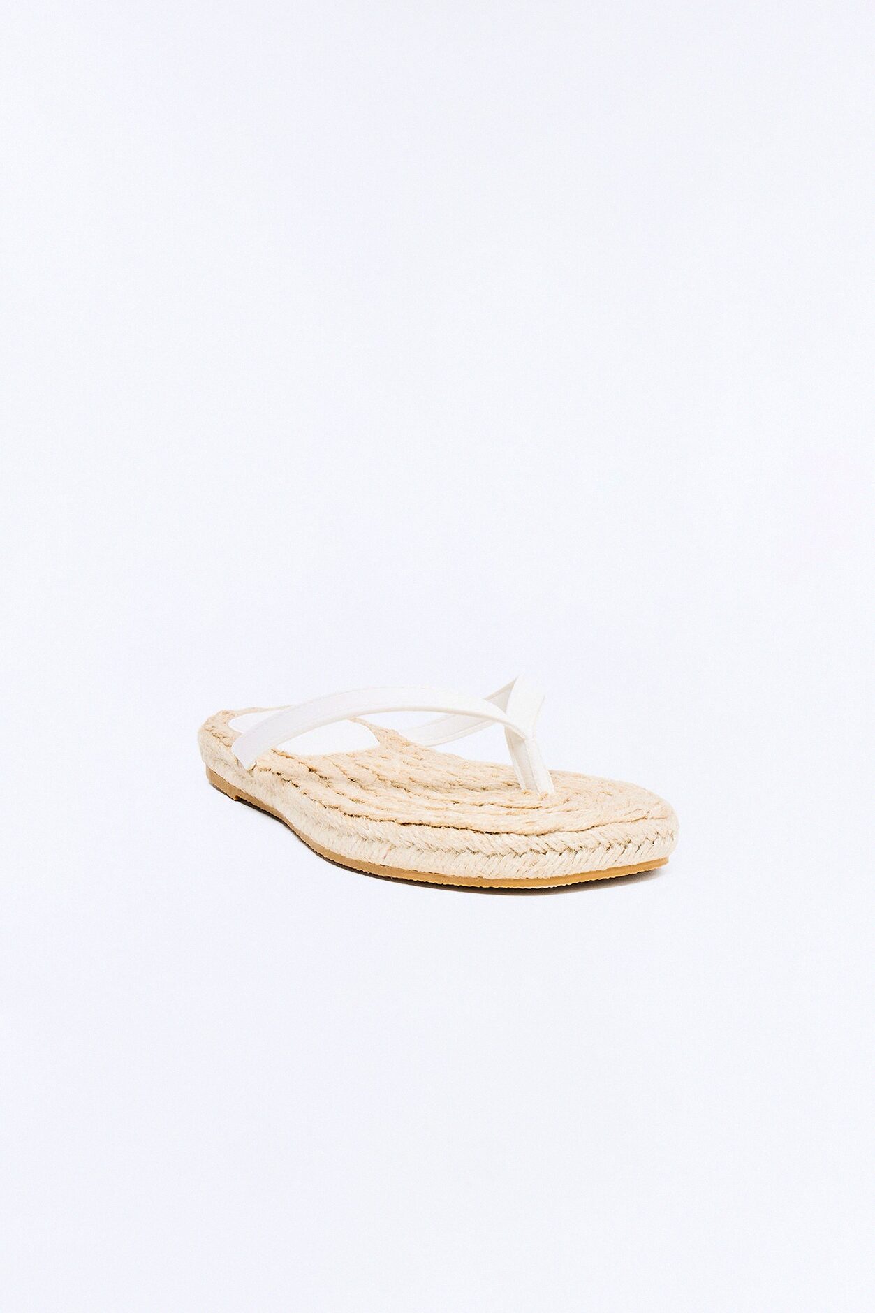 Kasara Jute Flip Flops - White