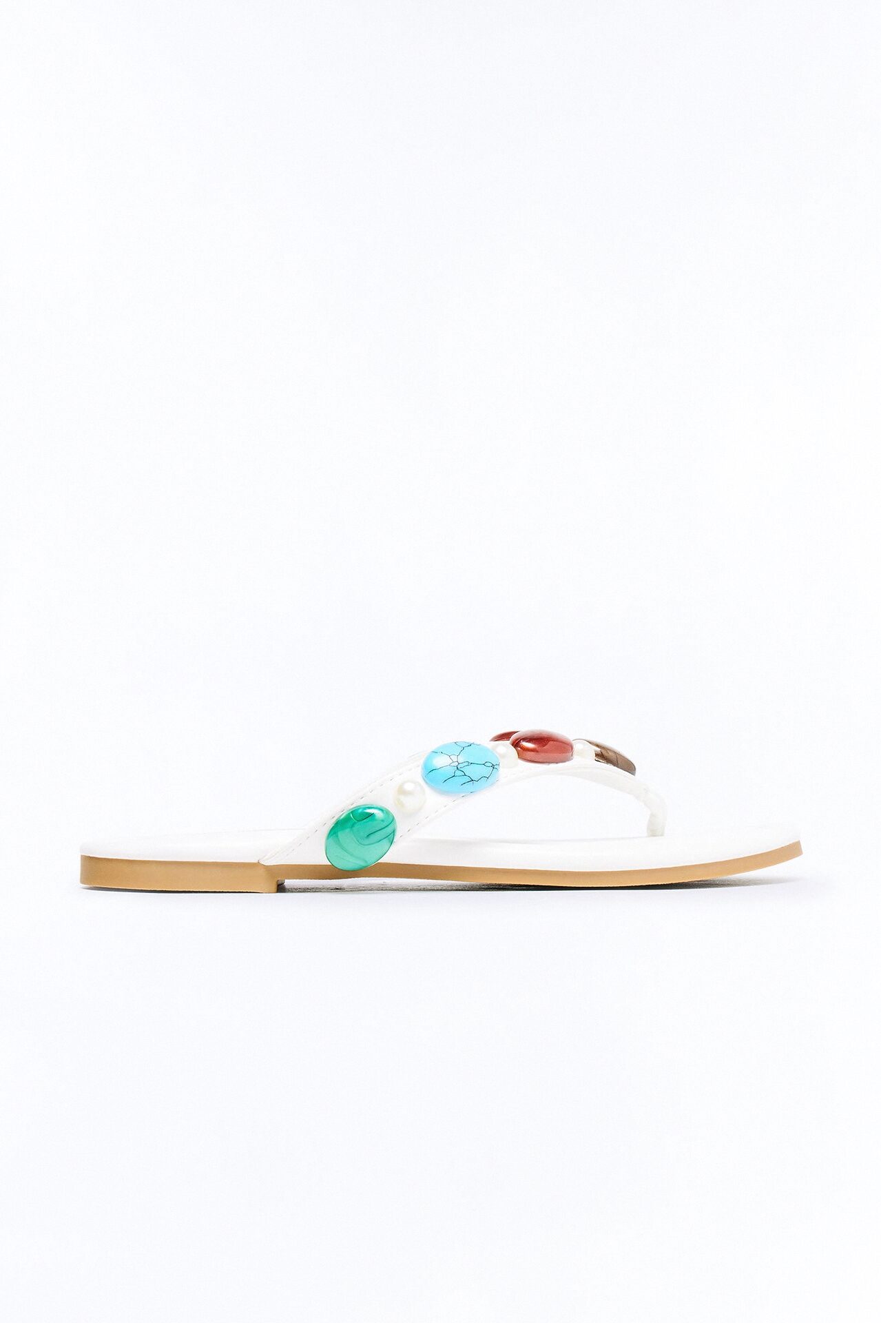 Addison Stone Flip Flops - White