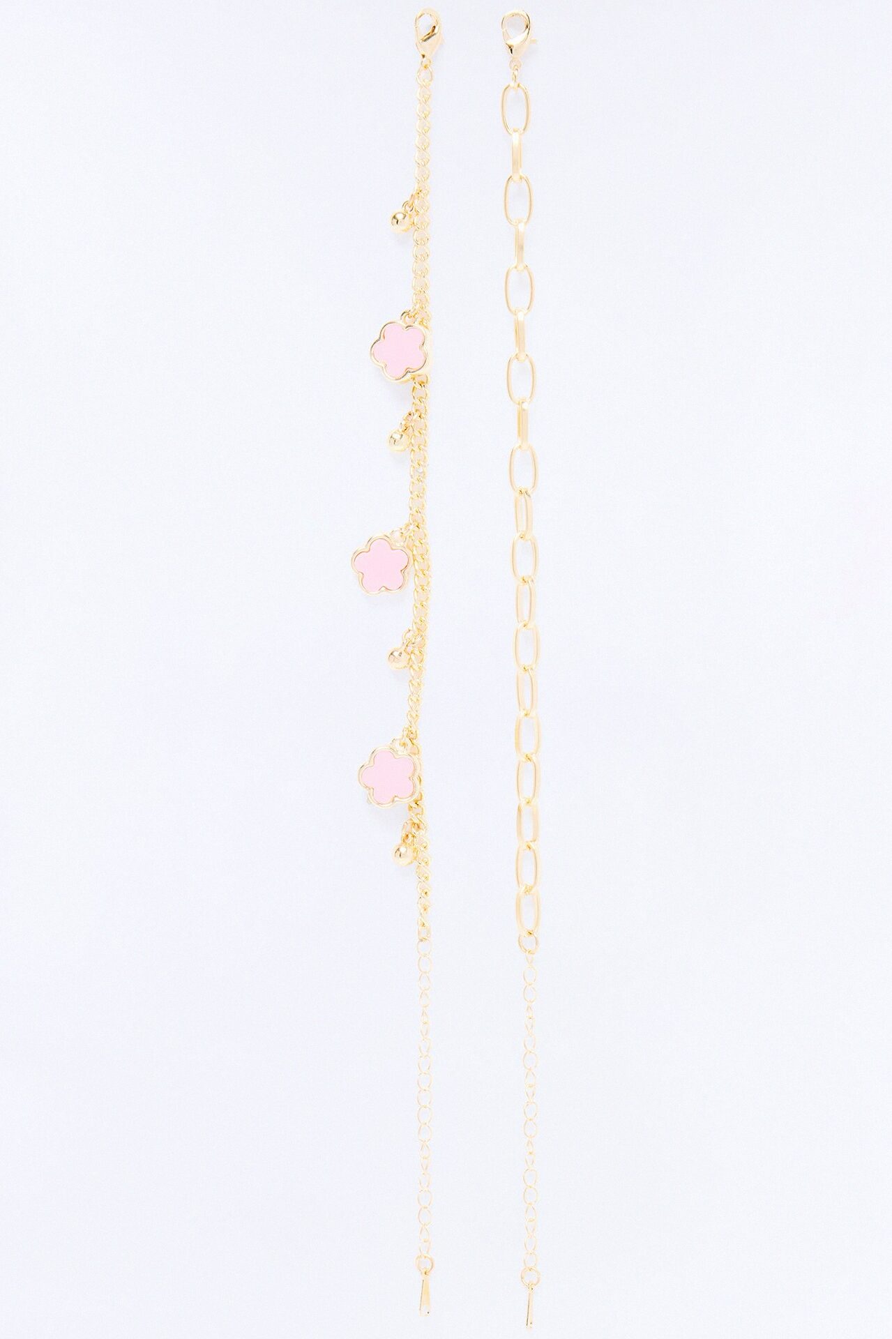 Weekend Things Clover Anklet - Gold/Pink