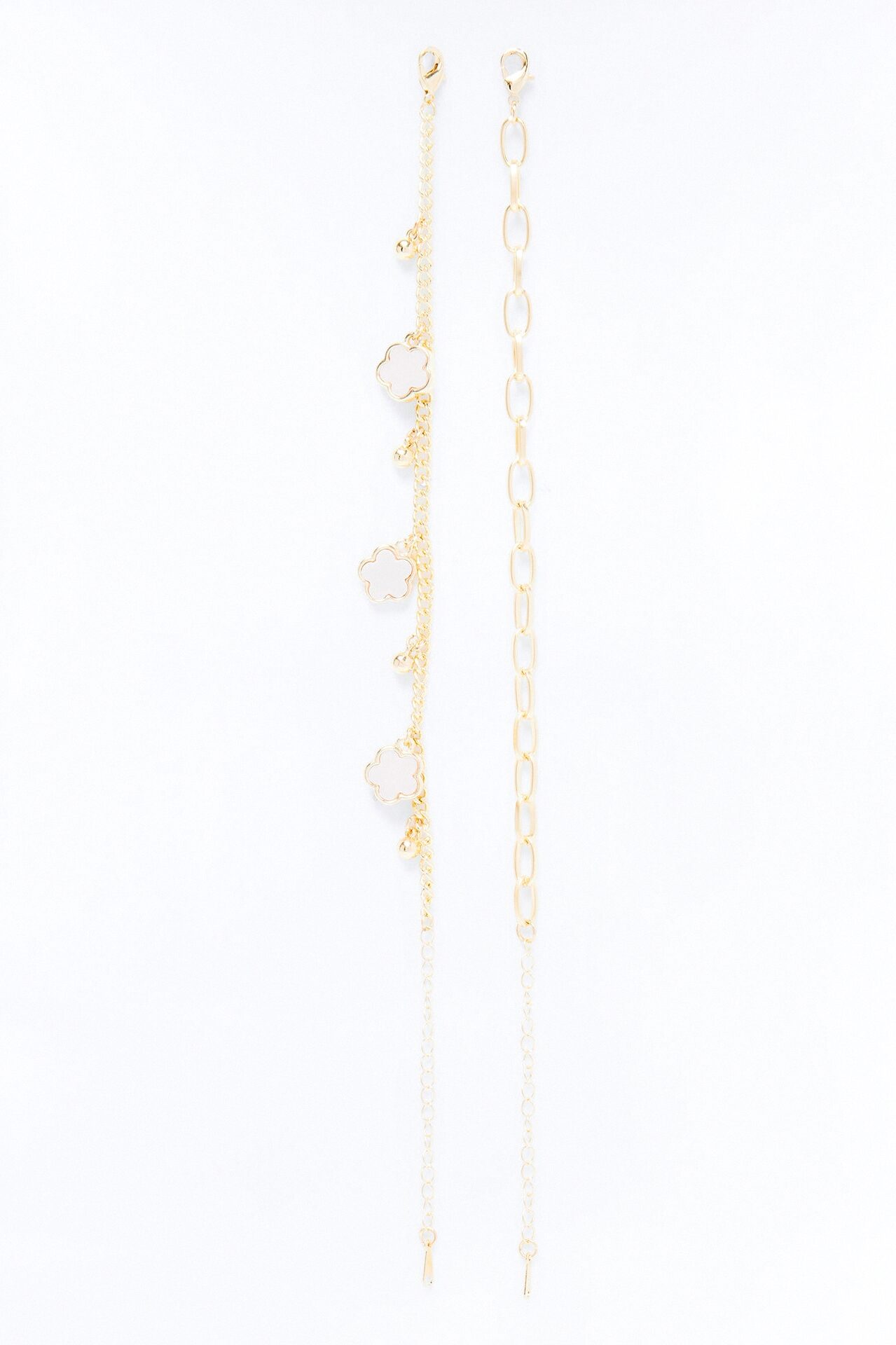 Weekend Things Clover Anklet - White/Gold