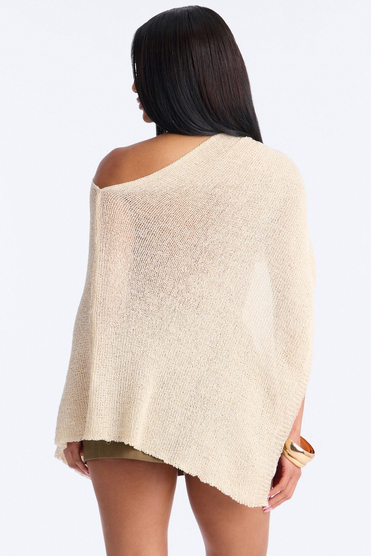 Sunkissed Mesh Poncho - Ivory