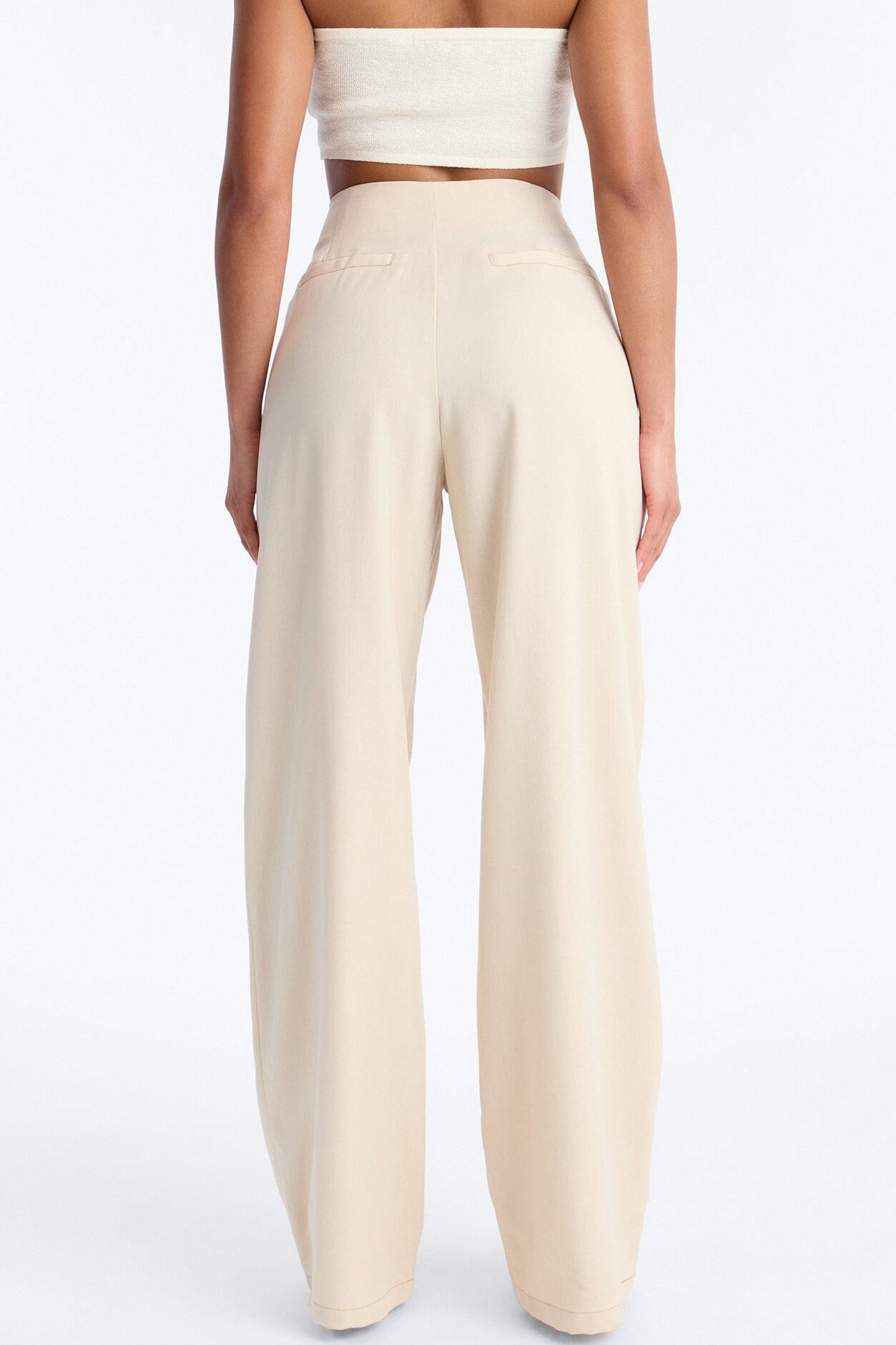 Angela High Rise Trouser Pant 33″ - Stone