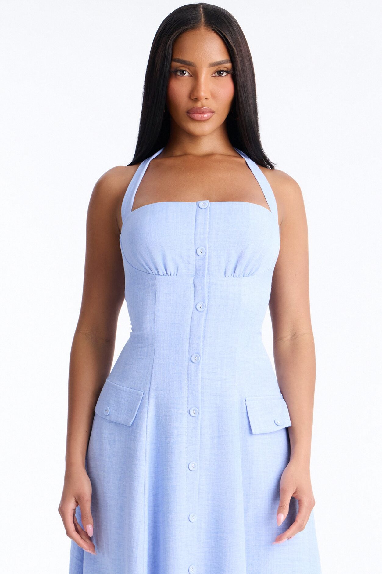 Christine Halter Midi Dress - Blue