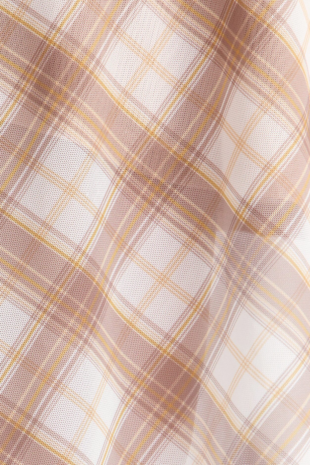 Preppy Plaid Mesh Cutie Midi Dress - Taupe/combo