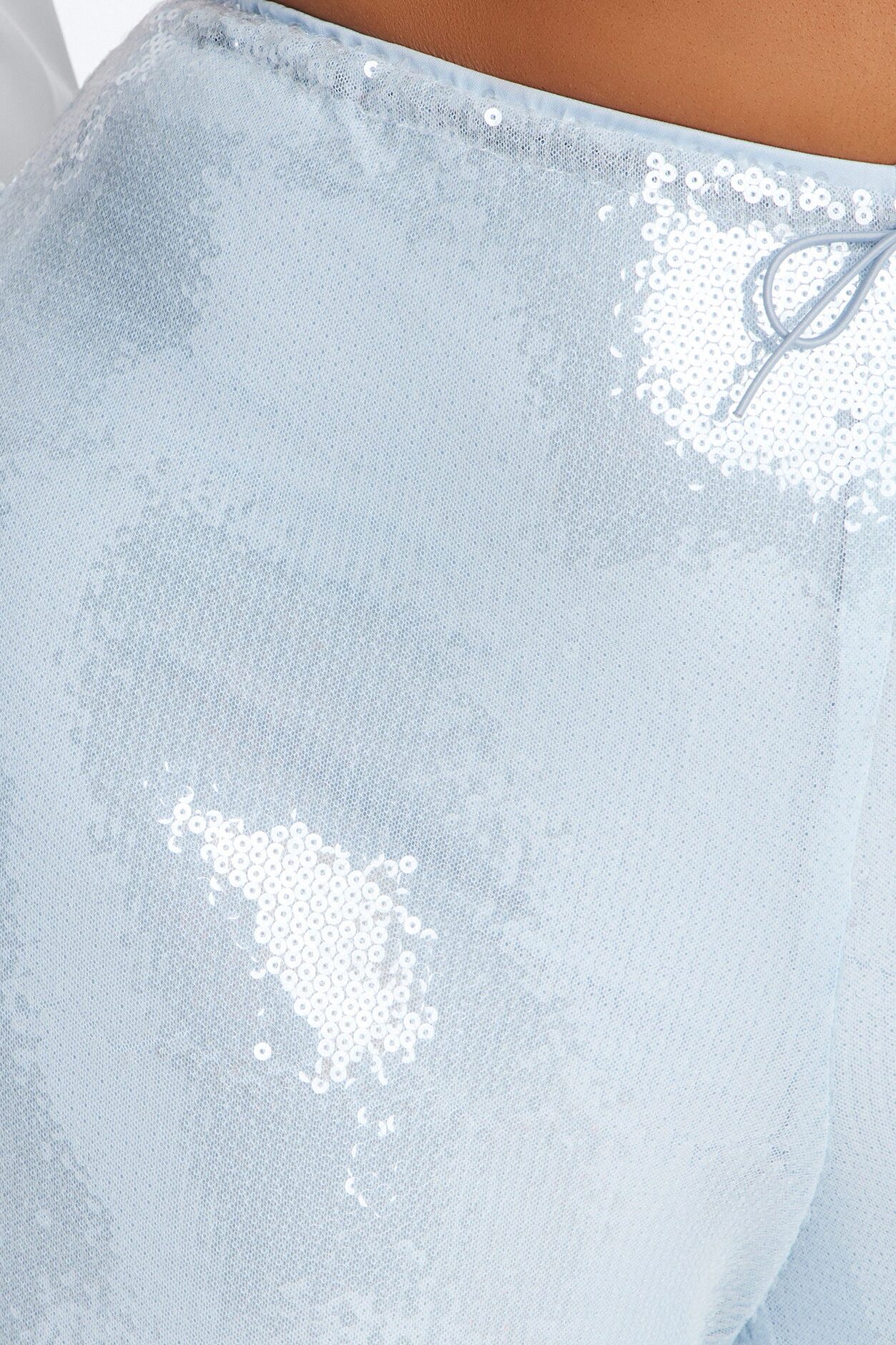 Glow Time Sequin Embellished Pants - Ice Blue