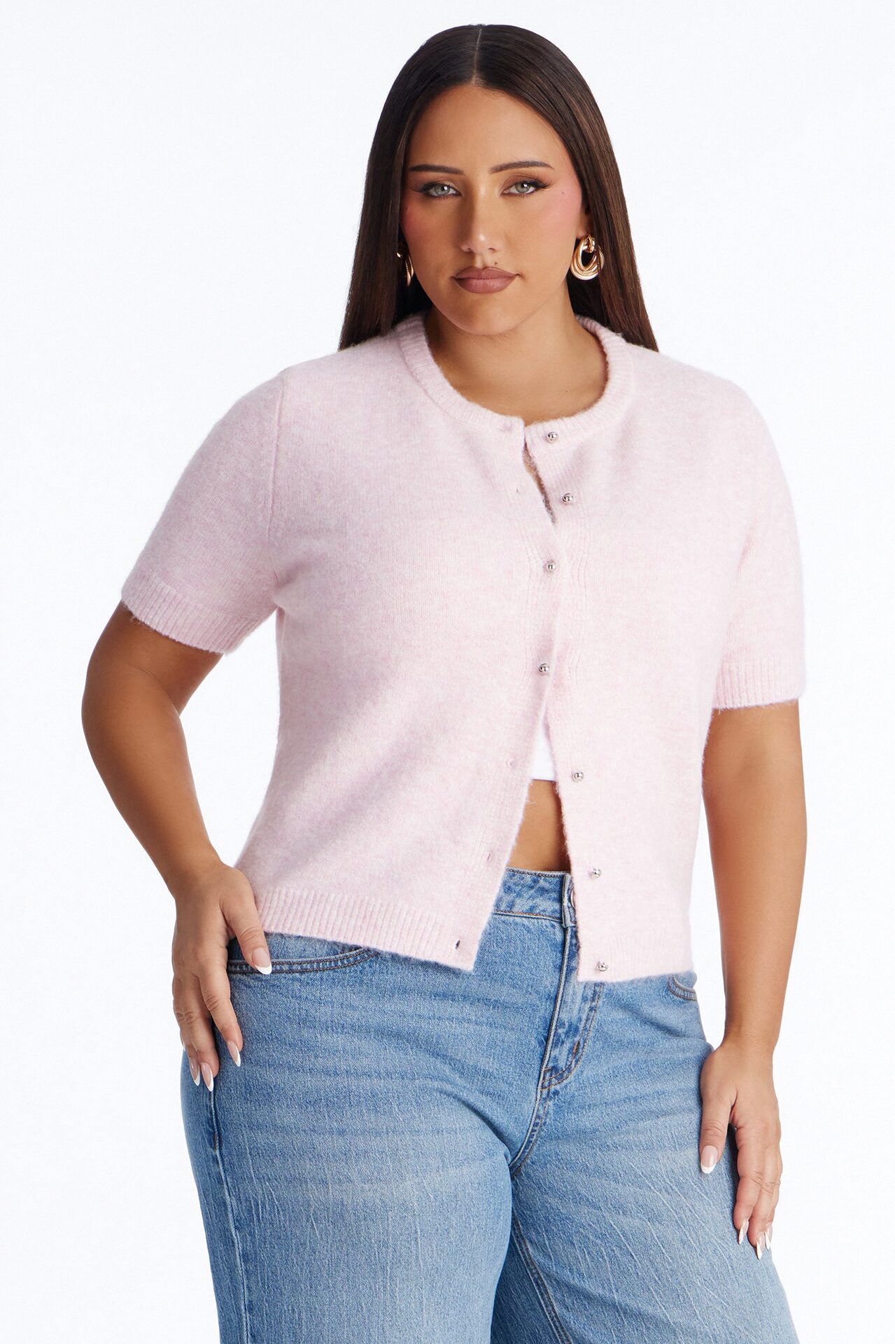 Sunday Brunch Sweater Top - Light Pink